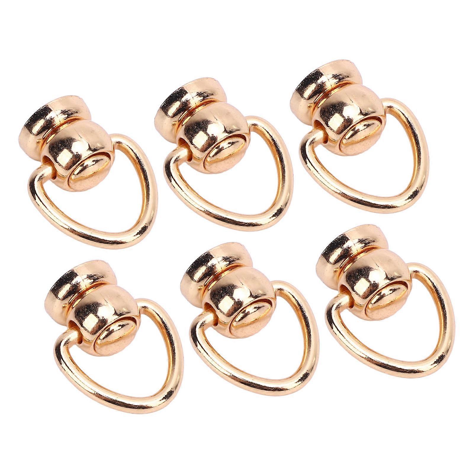 50 Sets Gold Alloy Screwback Round Head Rivets with Ring Craft