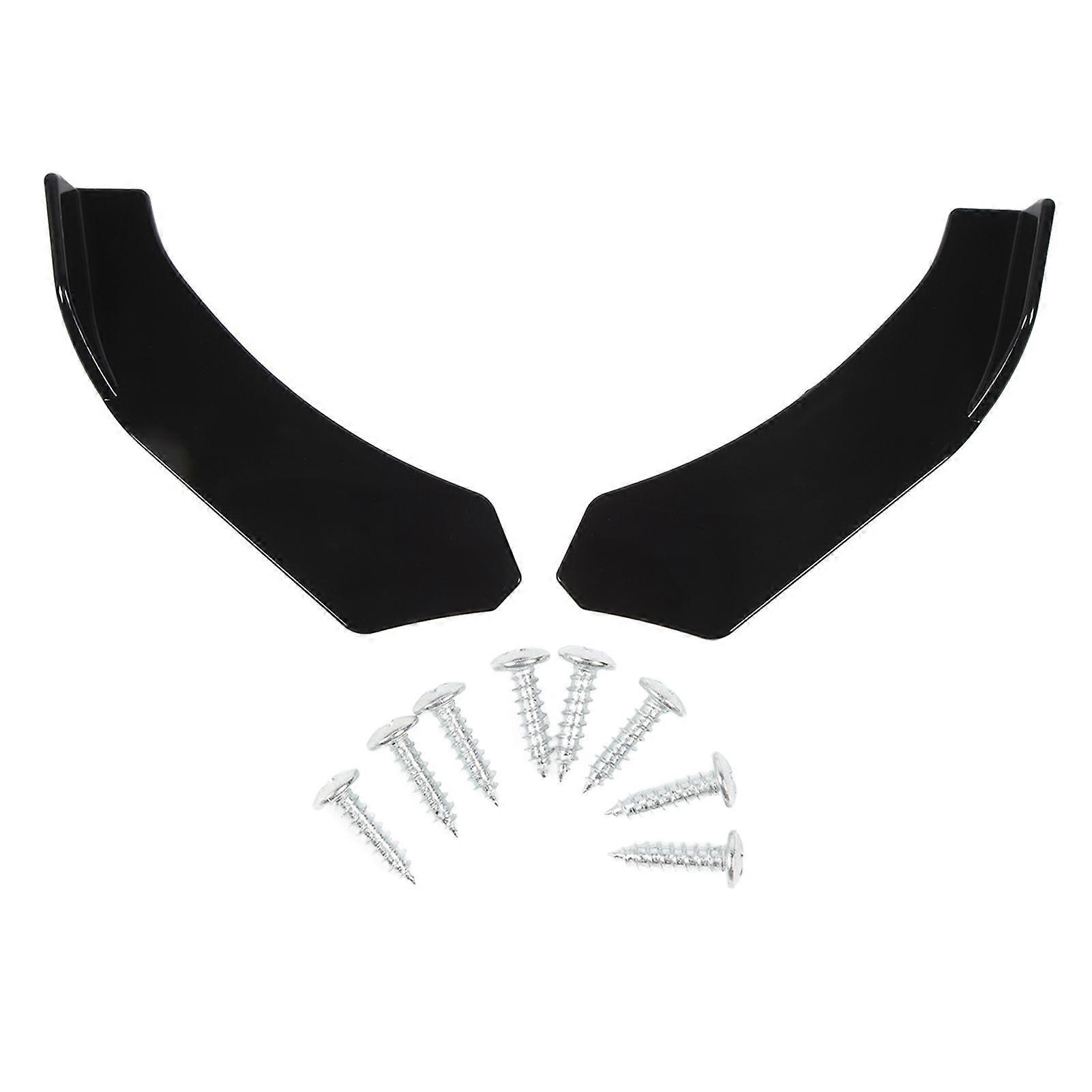 2pcs Front Bumper Lip Universal Glossy Black 57cm Left Right Bumper Lip Splitters Winglets for Vehicles