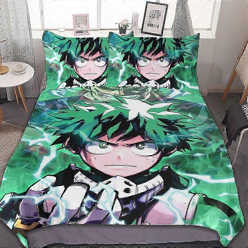 Conjunto de Cama CA My Hero Academia Conjunto de Capa de Edredão - Conjunto de Cama Macio Quente e Confortável Conjunto de Cama com Capa de Edredão e Fronhas para