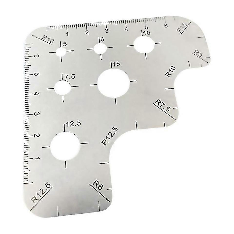 For Leather Cutting Angle Ruler Scale Ruler Tool Ruler R Gauge Stainless Steel Round Ruler Arc Ruler
