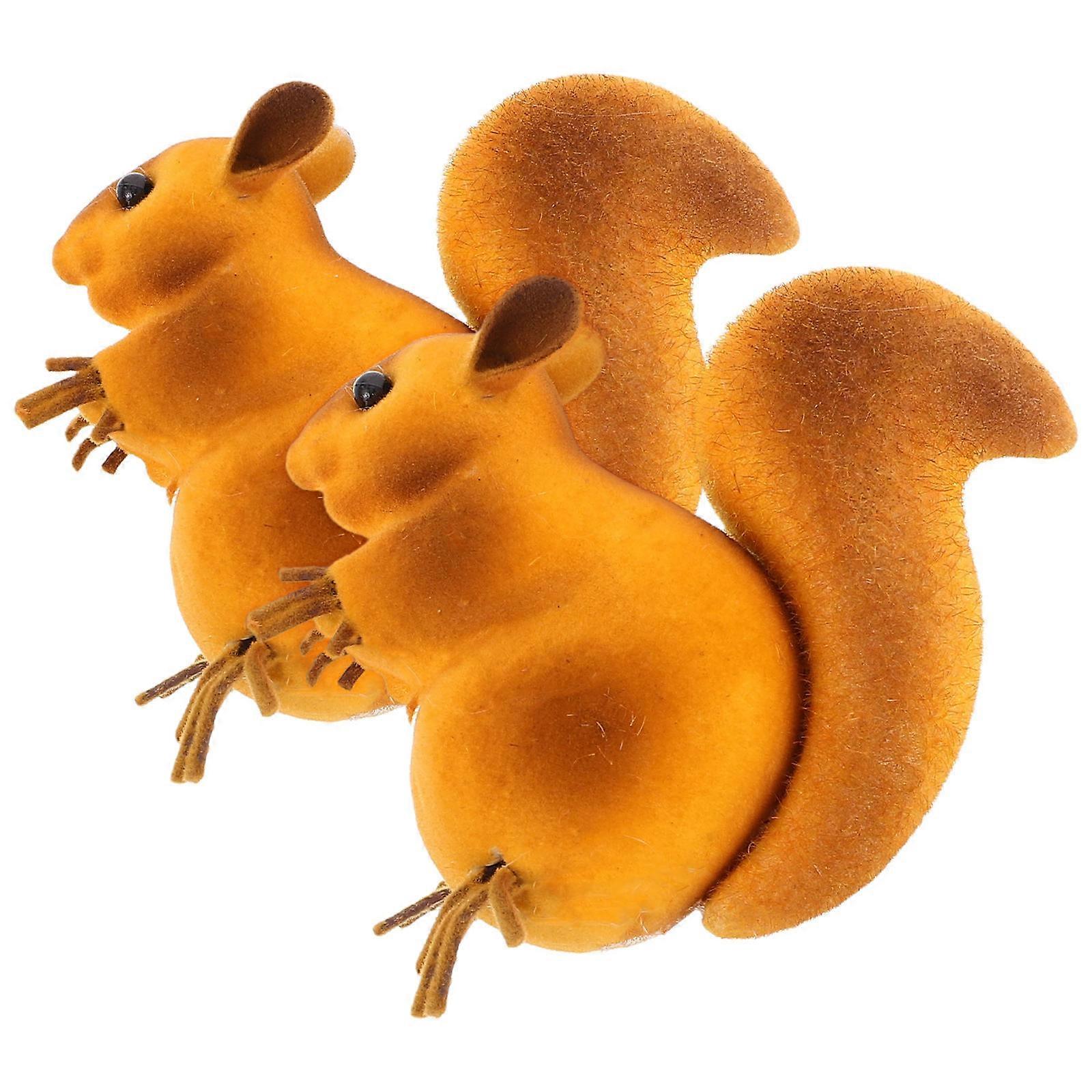 Simulated Squirrel Ornaments Foams Landscape Animal Models 4Pcs Set