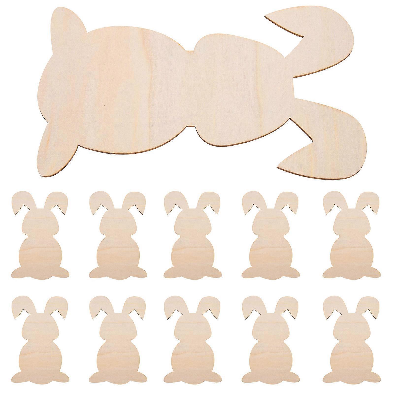 Wooden Chips for Decoration 10Pcs Easter Cutouts