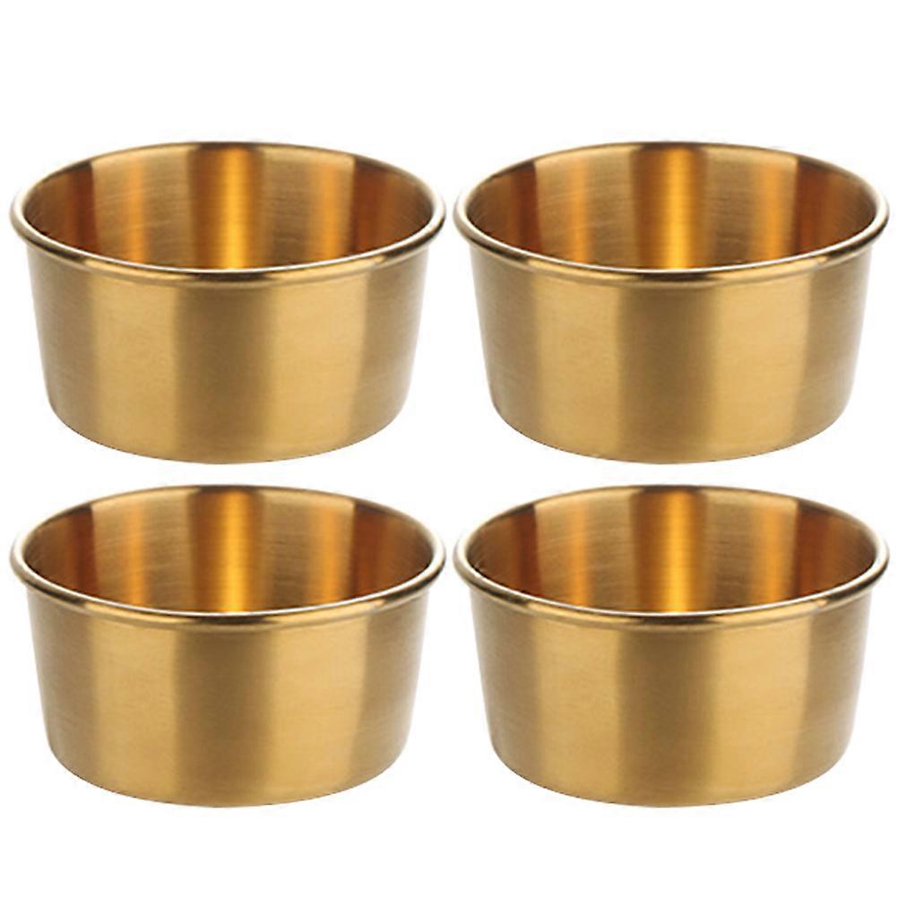 Reusable Sauce Containers 4Set Made Of Stainless Steel Suitable For Barbecue Round Dipping Dishes