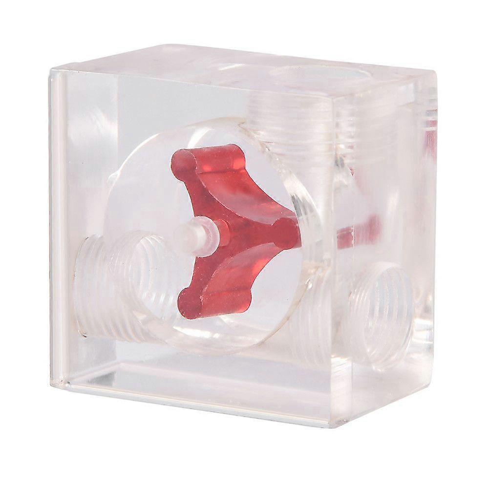 3 Impeller Flow Meter Indicator for PC Water Cooling System G1/4 Thread Quadrate 3 Ways