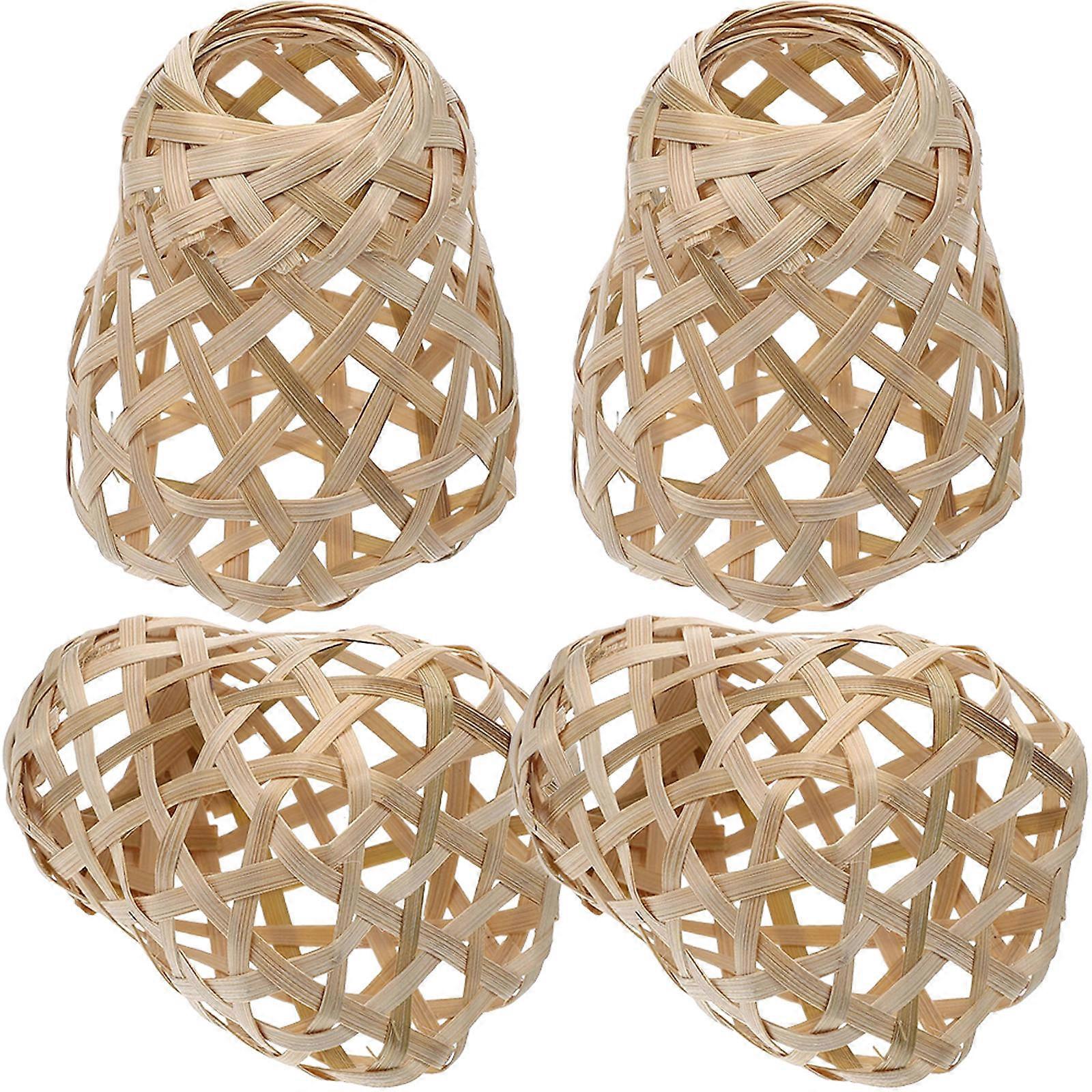 Rustic Bamboo Lampshade Woven Lamp Shade for Hanging Light 16Pcs
