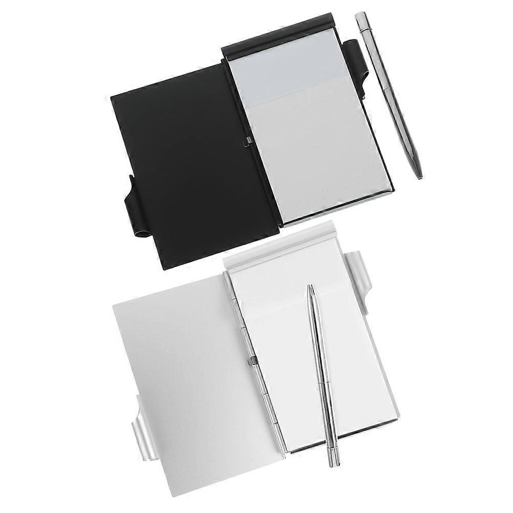 Office Aluminum Alloy Notepad Quick Notes Lists And Reminders 2Sets