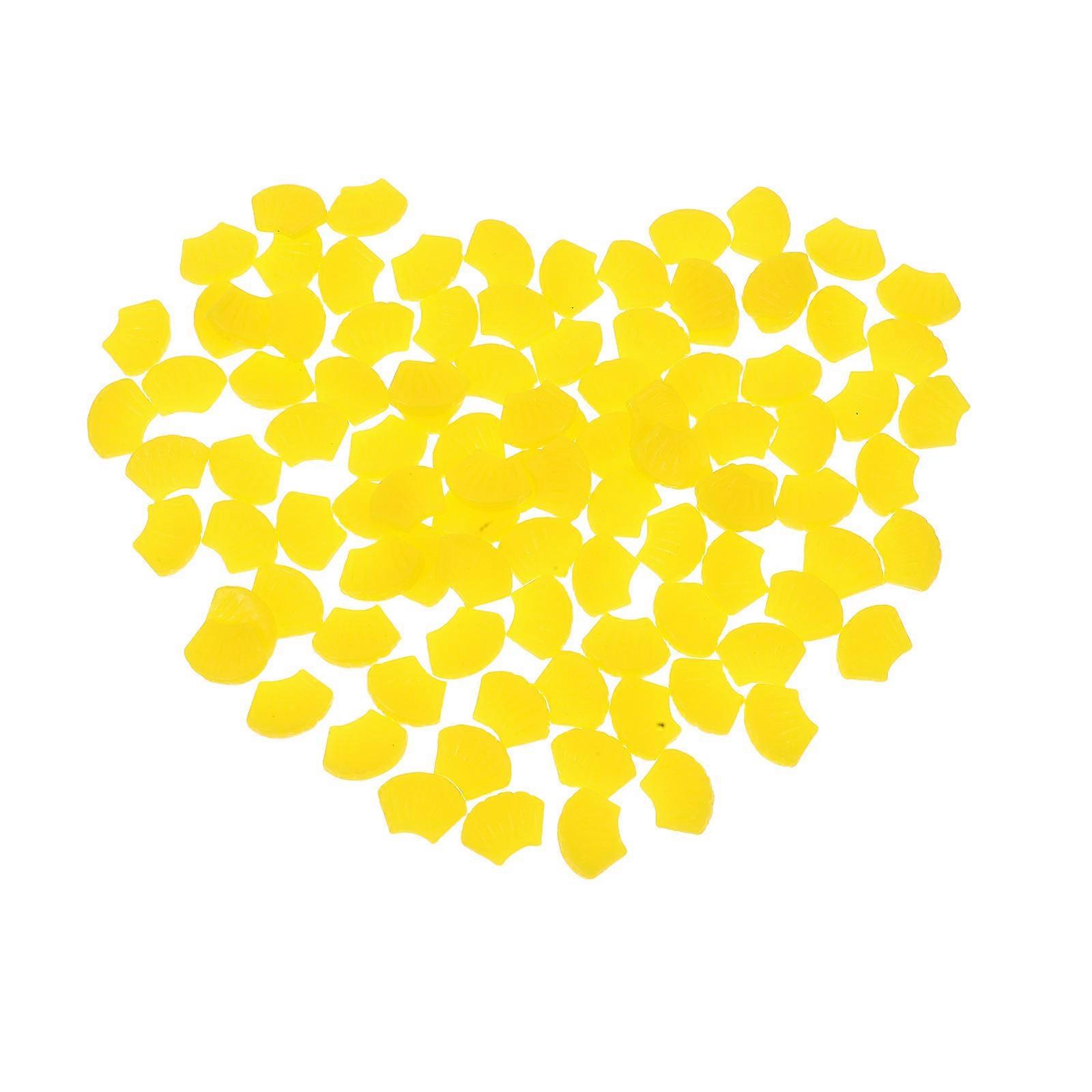 PVC Mini Pineapple Slices for DIY Crafts 300Pcs Realistic Yellow Decor