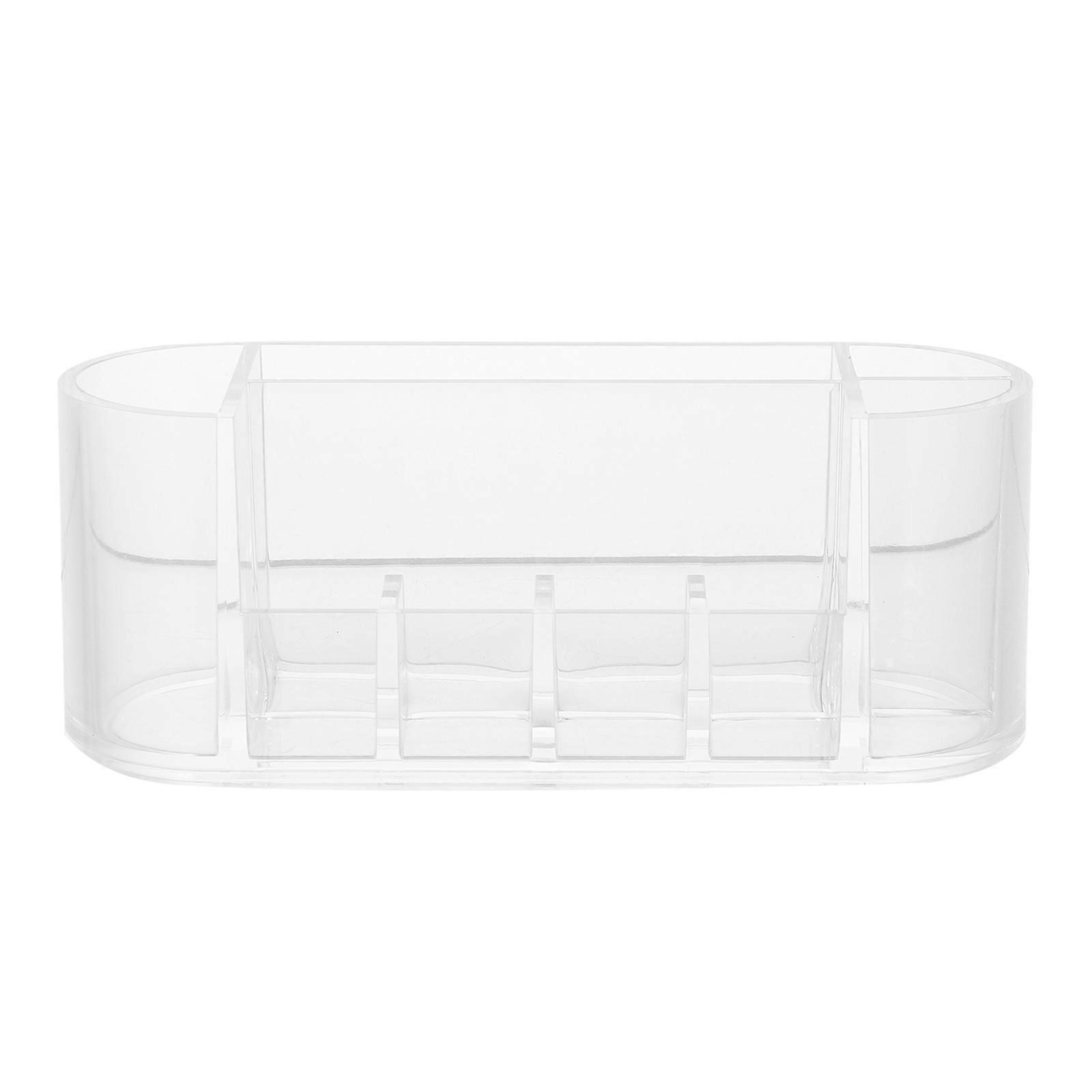 Desktop Multi-Compartment Organizer Lip Gloss Storage Cases Multiple Grids Clear Transparent 1Pack