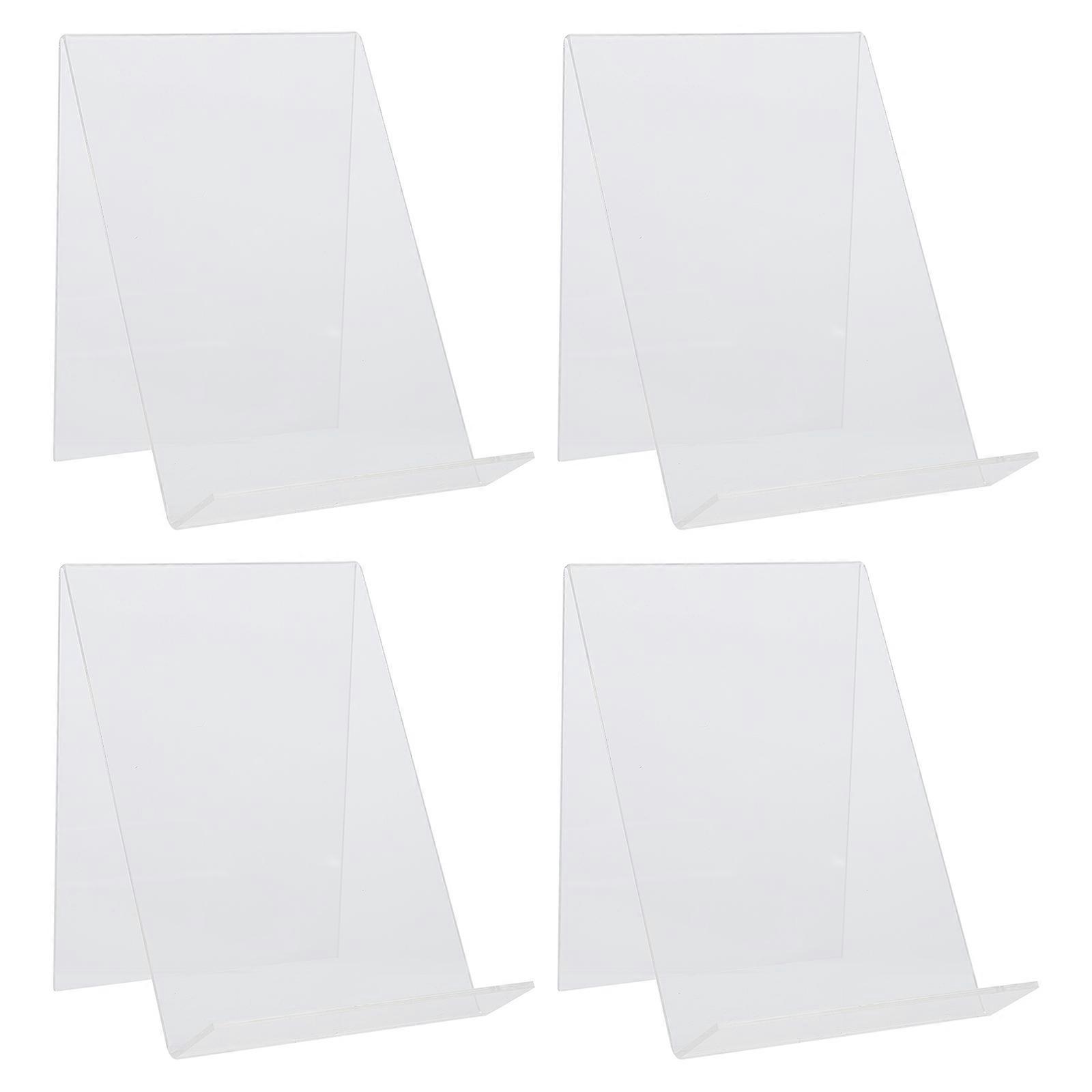 Transparent Display Holders 4Pcs Acrylic Book File Stand Perfect For Organizing Artwork 11.5X10X13CM Practical Design
