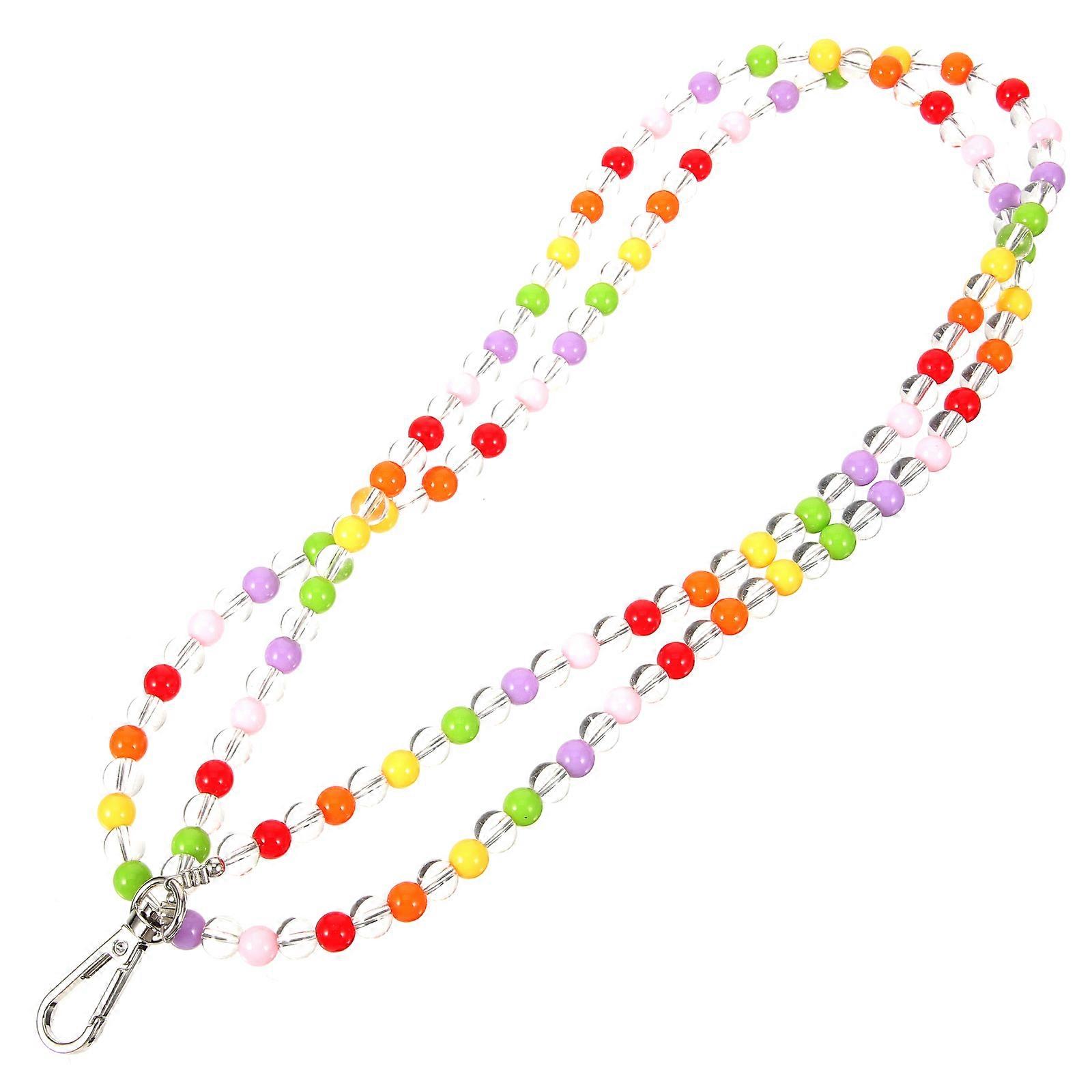 Beaded Phone Lanyard 4Pcs for Decoration Multicolor Plastic Wrist Strap