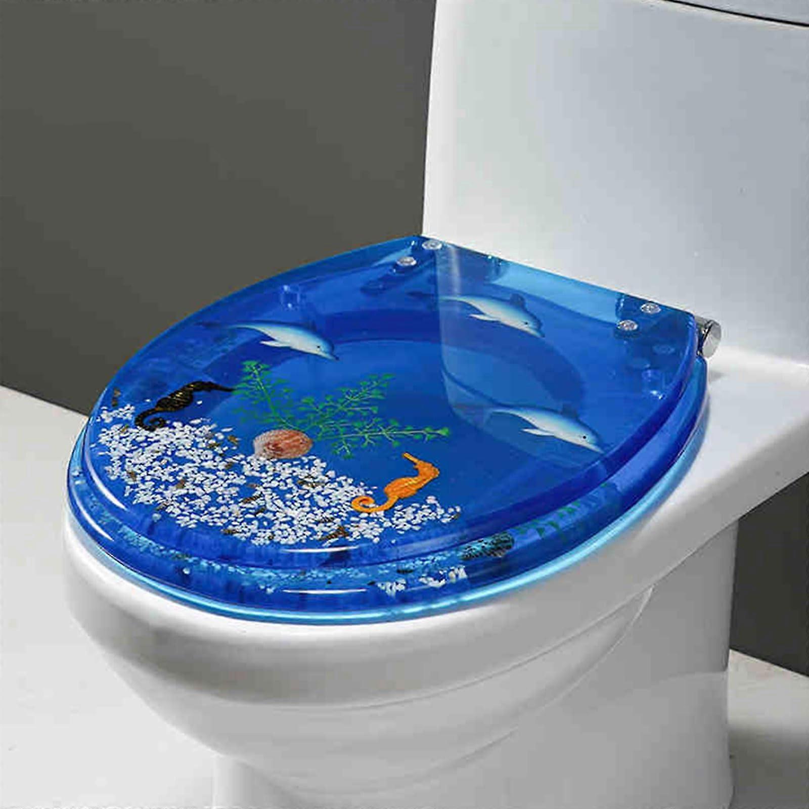 Resin Toilet Seat Soft Close Quick Release Removable Slow Close Style I 42 Cm by 36 Cm