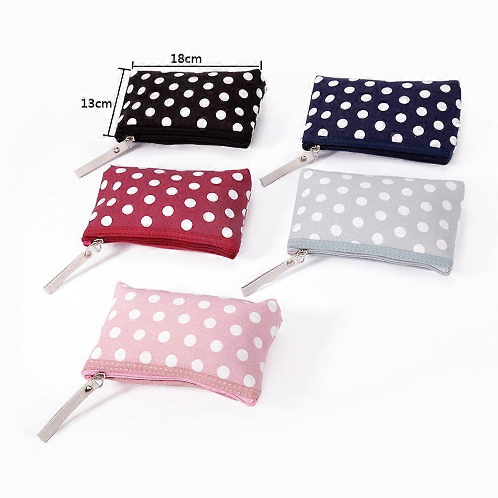 Multifunction Canvas Bag Cosmetic Zippered Pouch for Storage 4Pcs