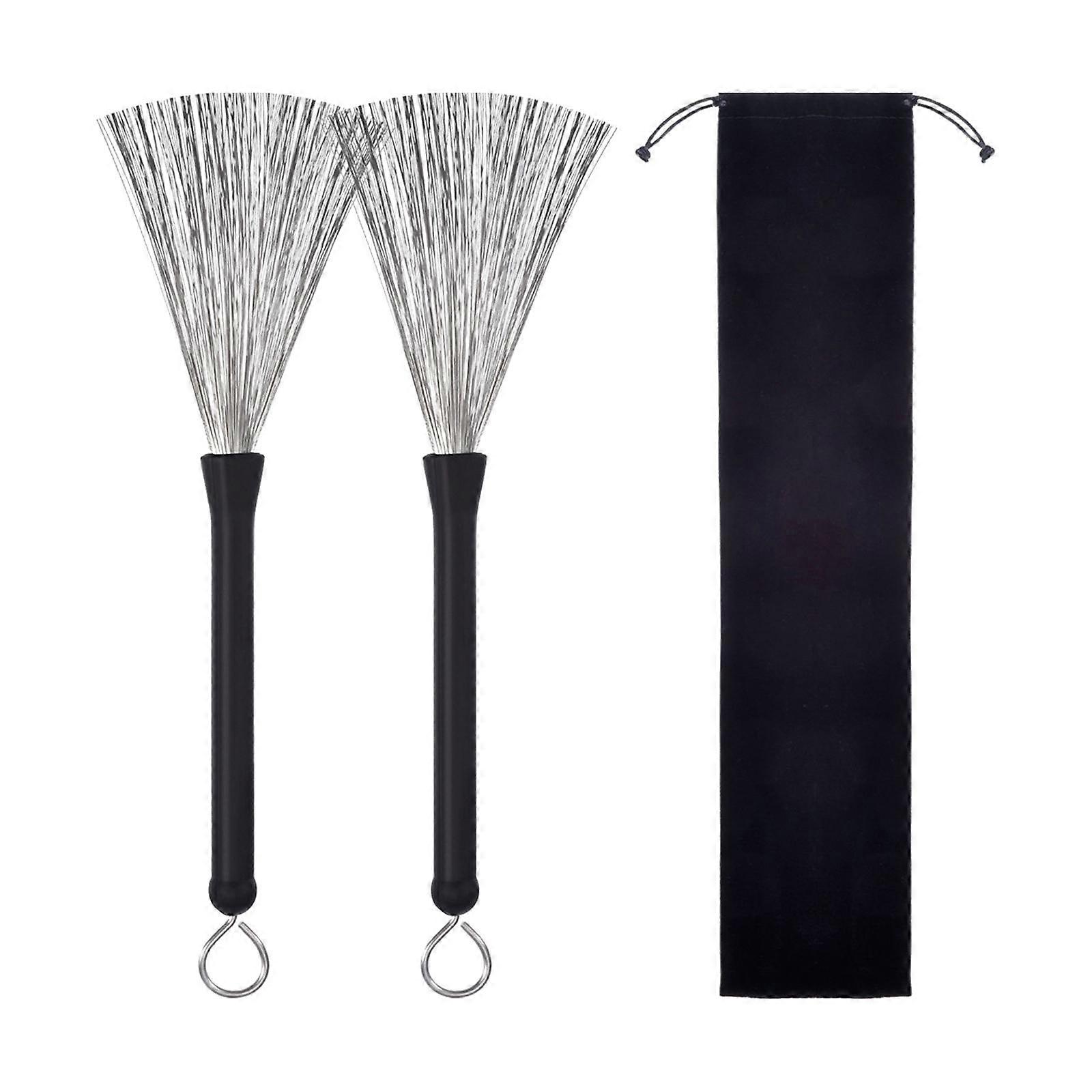 2Pcs Retractable Drum Wire Brushes Drum Brushes for Folk Beginner Practicing