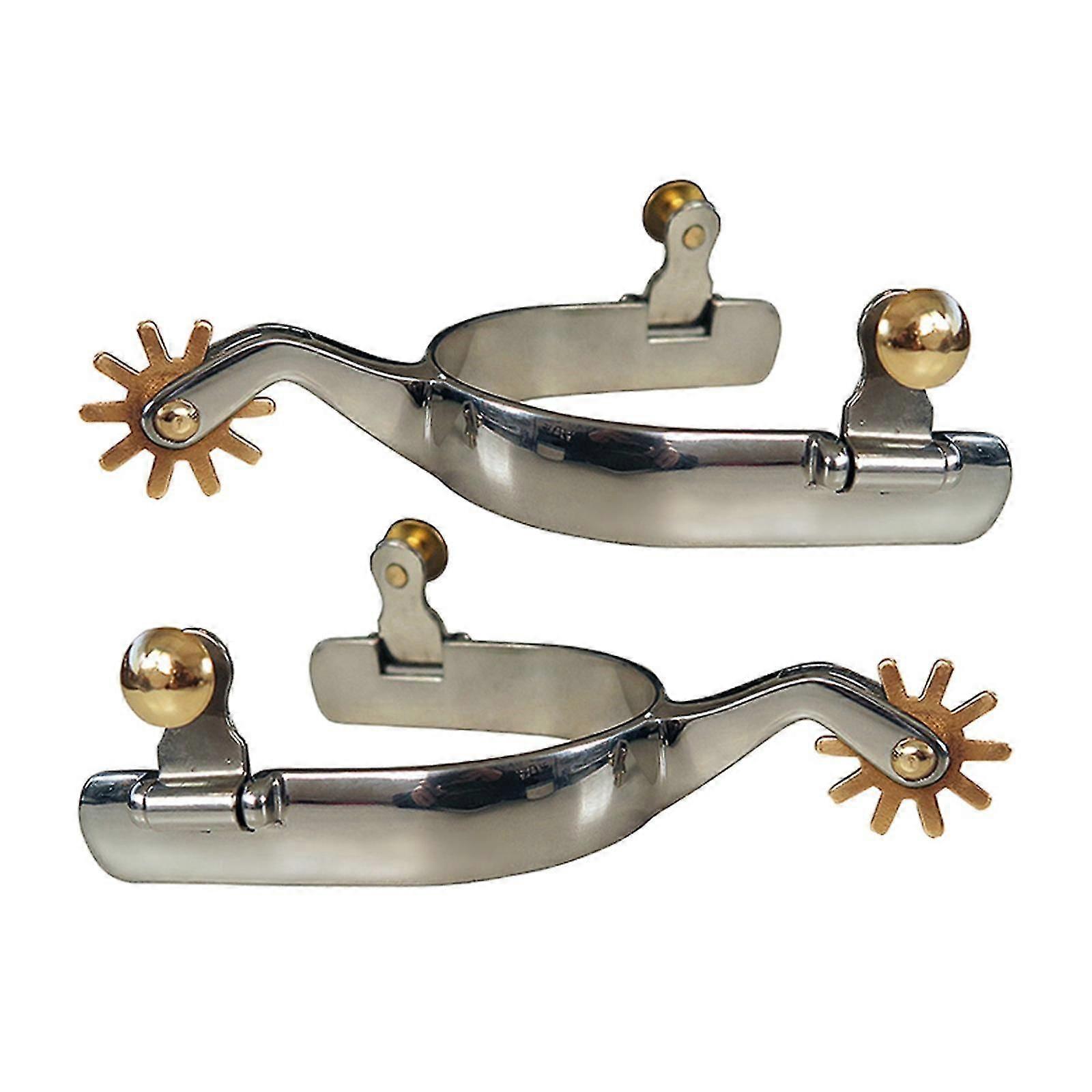 2x ostrogi dla koni Anti Rust Western Style Spur do sprzętu wyczynowego Mężczyźni srebrni