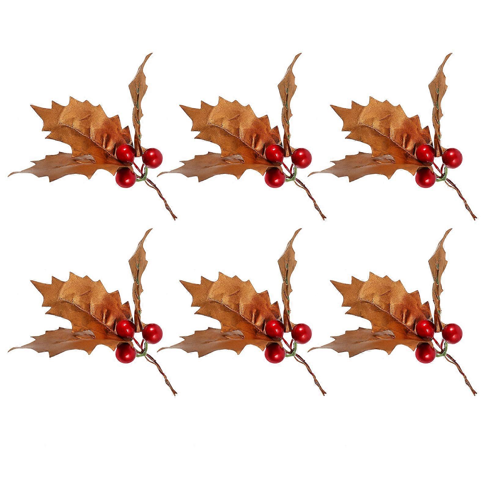 Christmas Decor Desktop Decoration Simulation Leaf with 12Pcs Ornaments