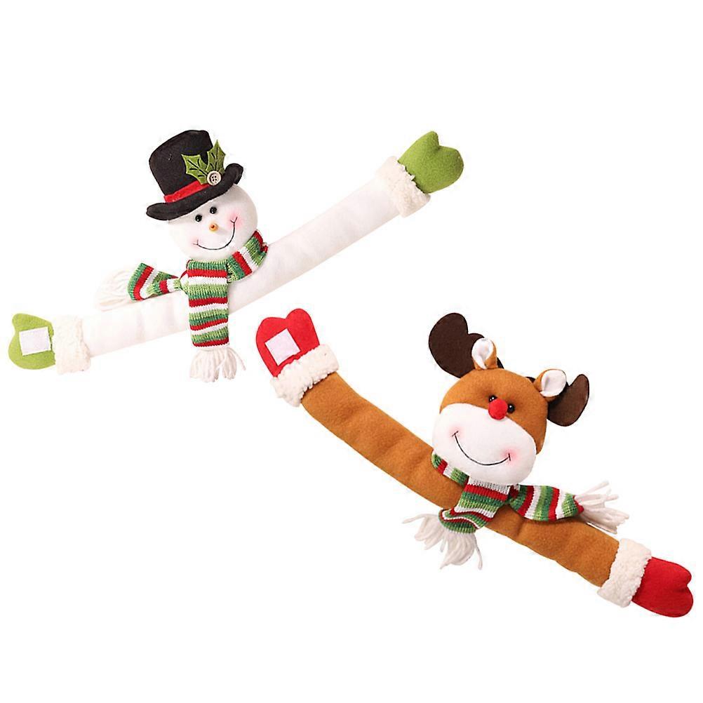 Christmas Curtain Tiebacks Festive Snowman Elk for Curtain Use 4Pcs