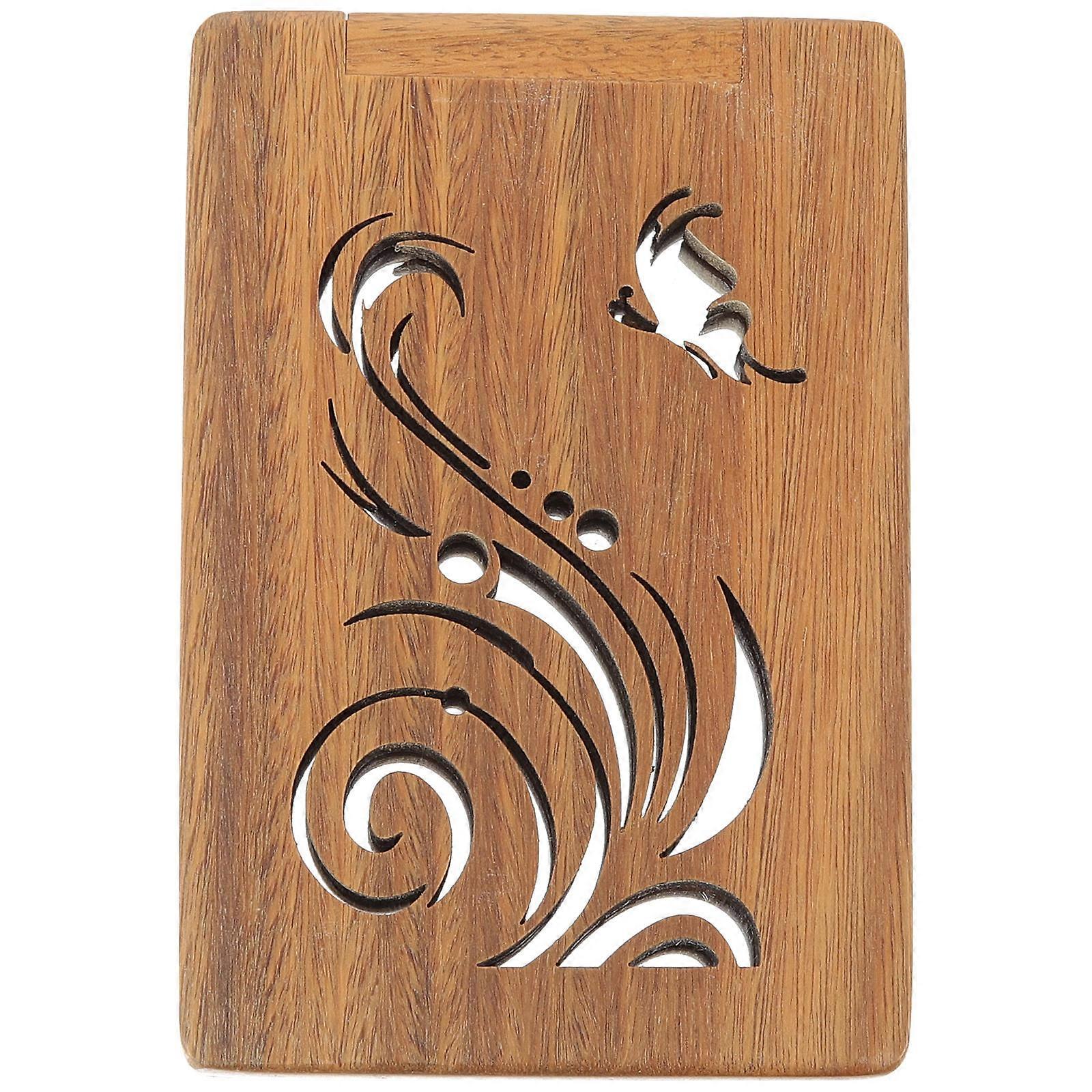 Mini Compact Mirror Wooden Makeup Mirror for Makeup Use 4Pcs Portable