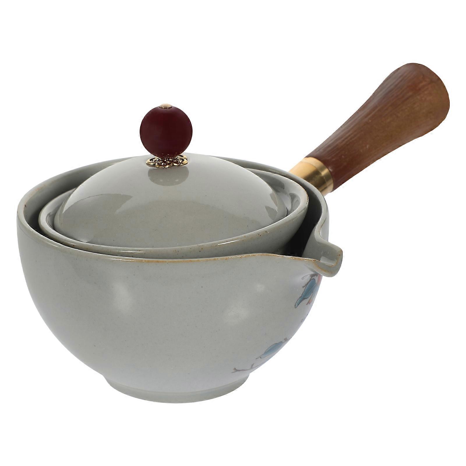 Ceramic Tea Making Pot for Tea Brewing 4Pcs Portable Side Handle