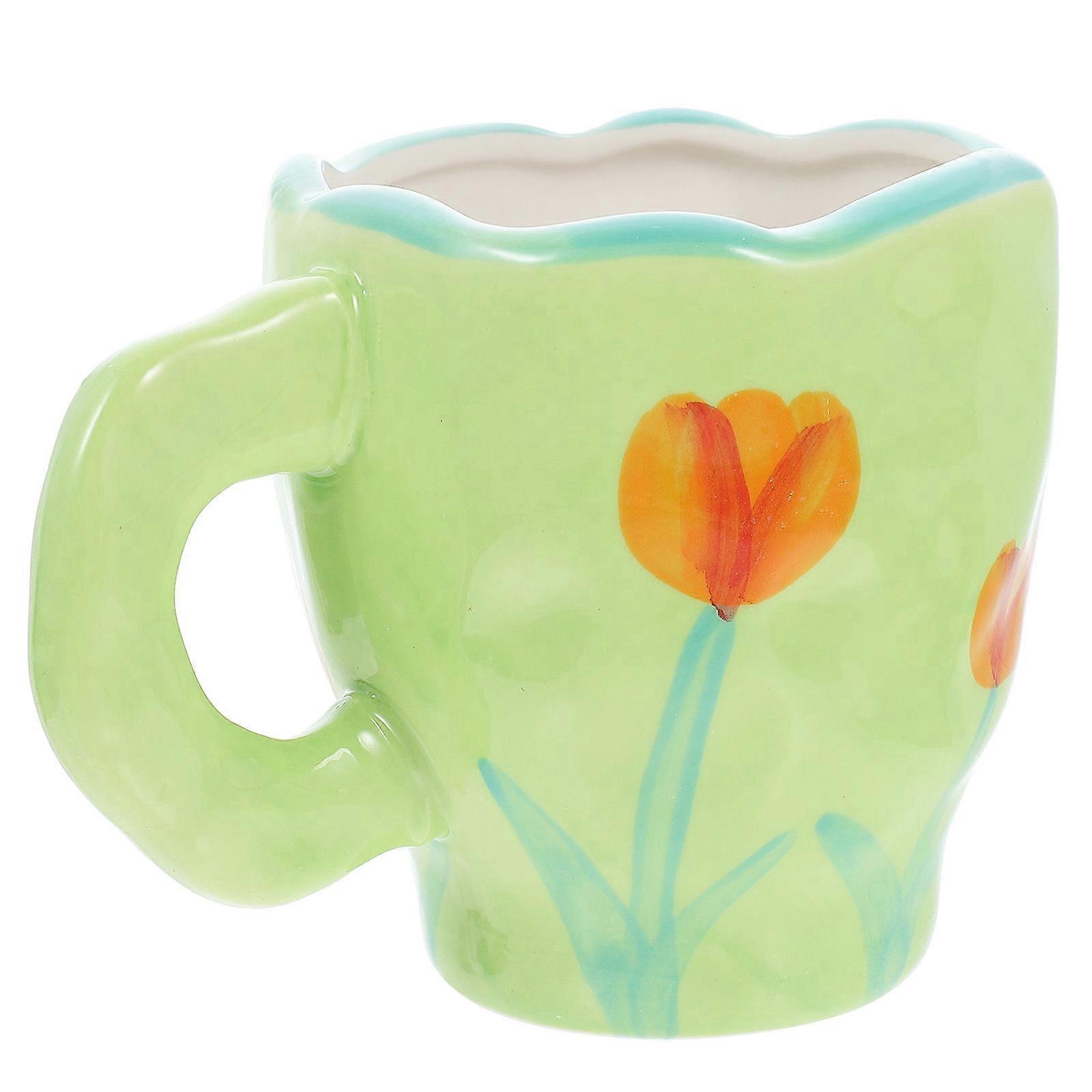 Ceramic Drinking Cup Lovely Water Cup for Coffee 4Pcs Set