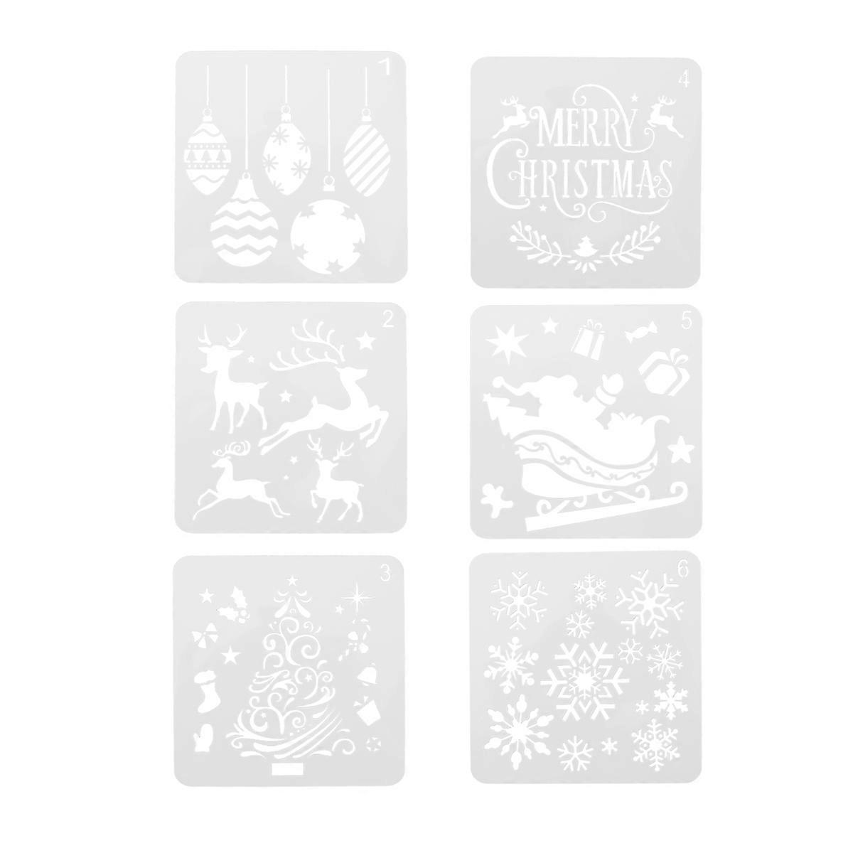 12Pcs Christmas Stencils Templates For DIY Decoration Festive Design Suitable For Walls Textiles And Paper Crafts