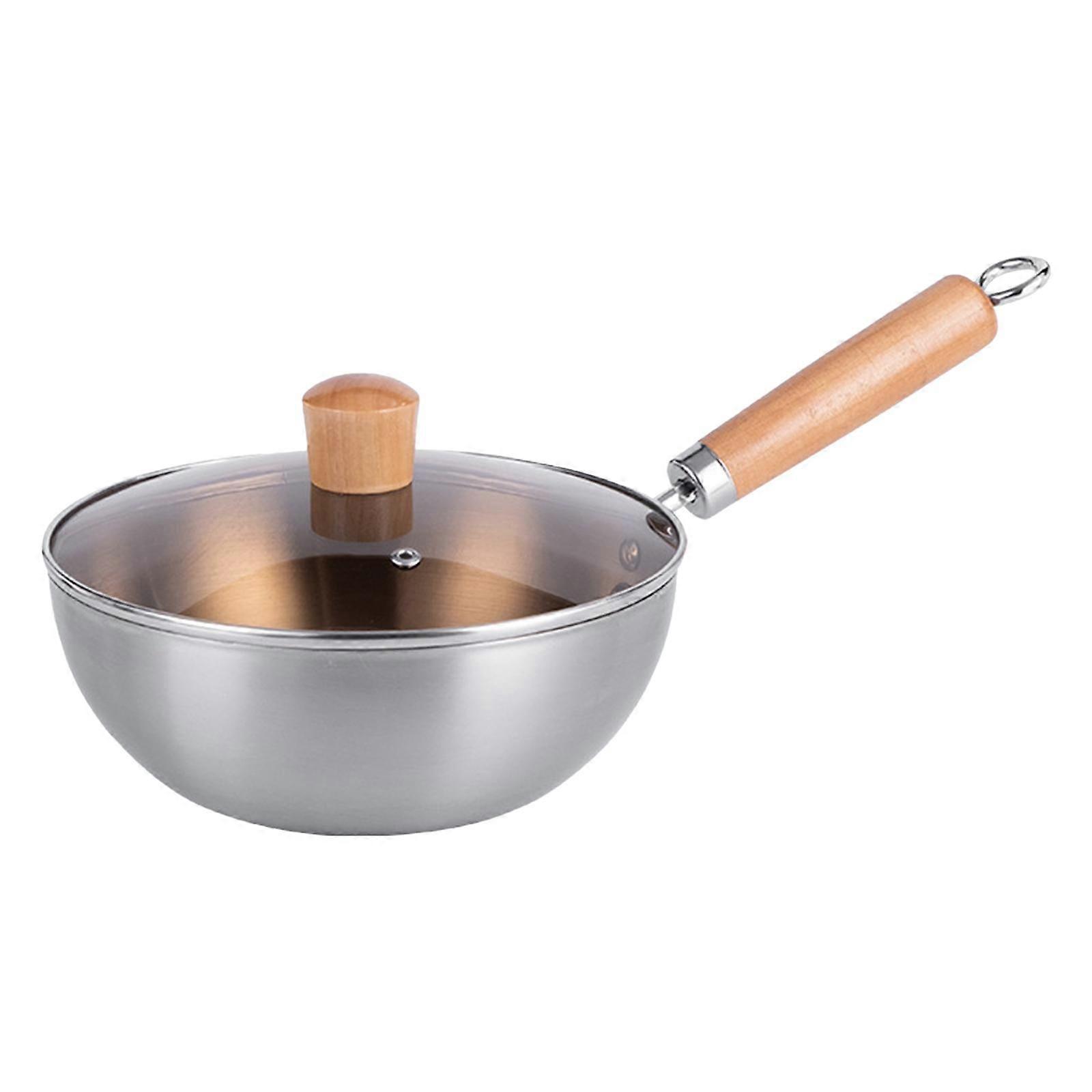 Nonstick Wok General Uncoated Wok Pan for Boiling Induction Stovetop With Lid