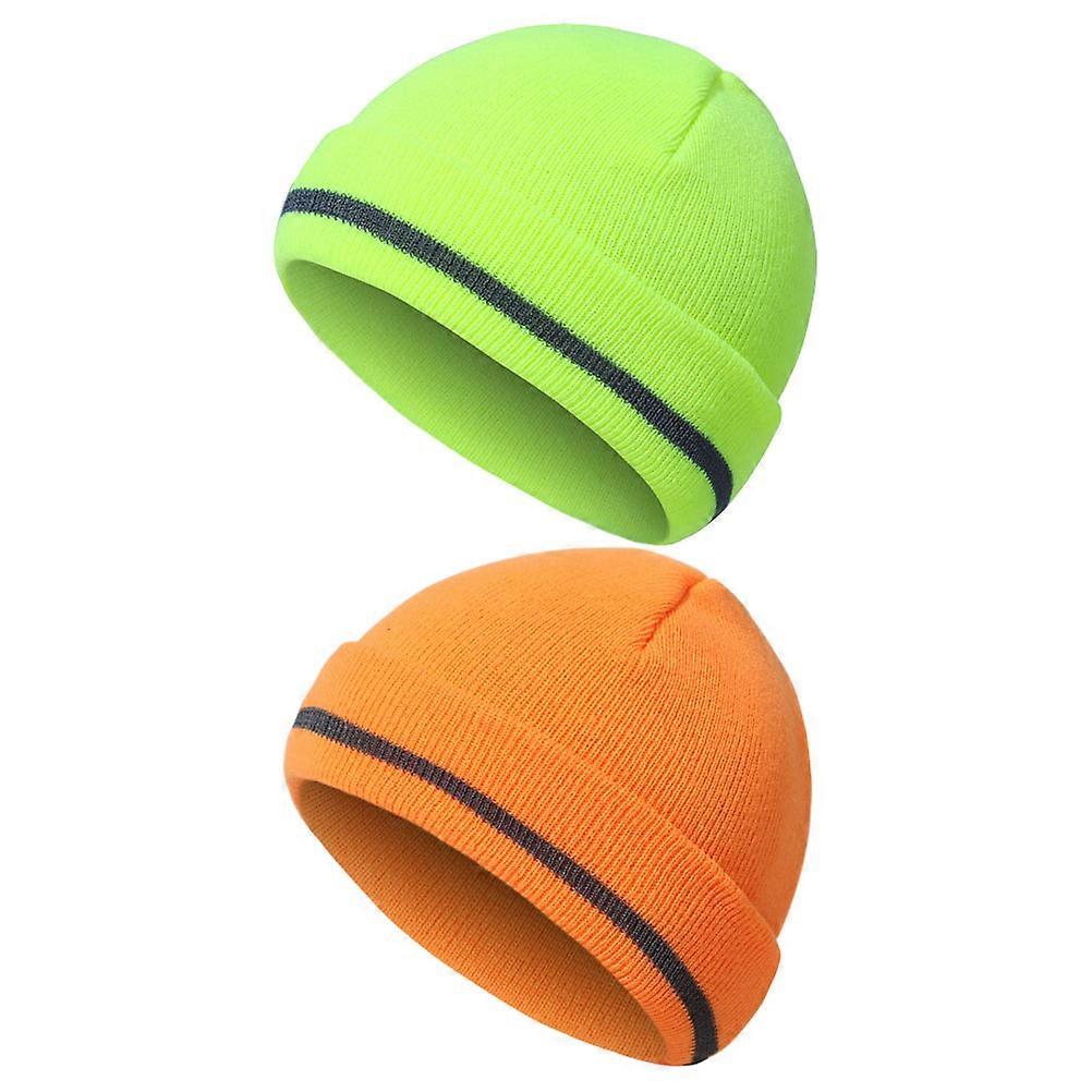 Knitted Reflective Beanie Hats for Men Offering Warmth 8Pcs for Outdoors