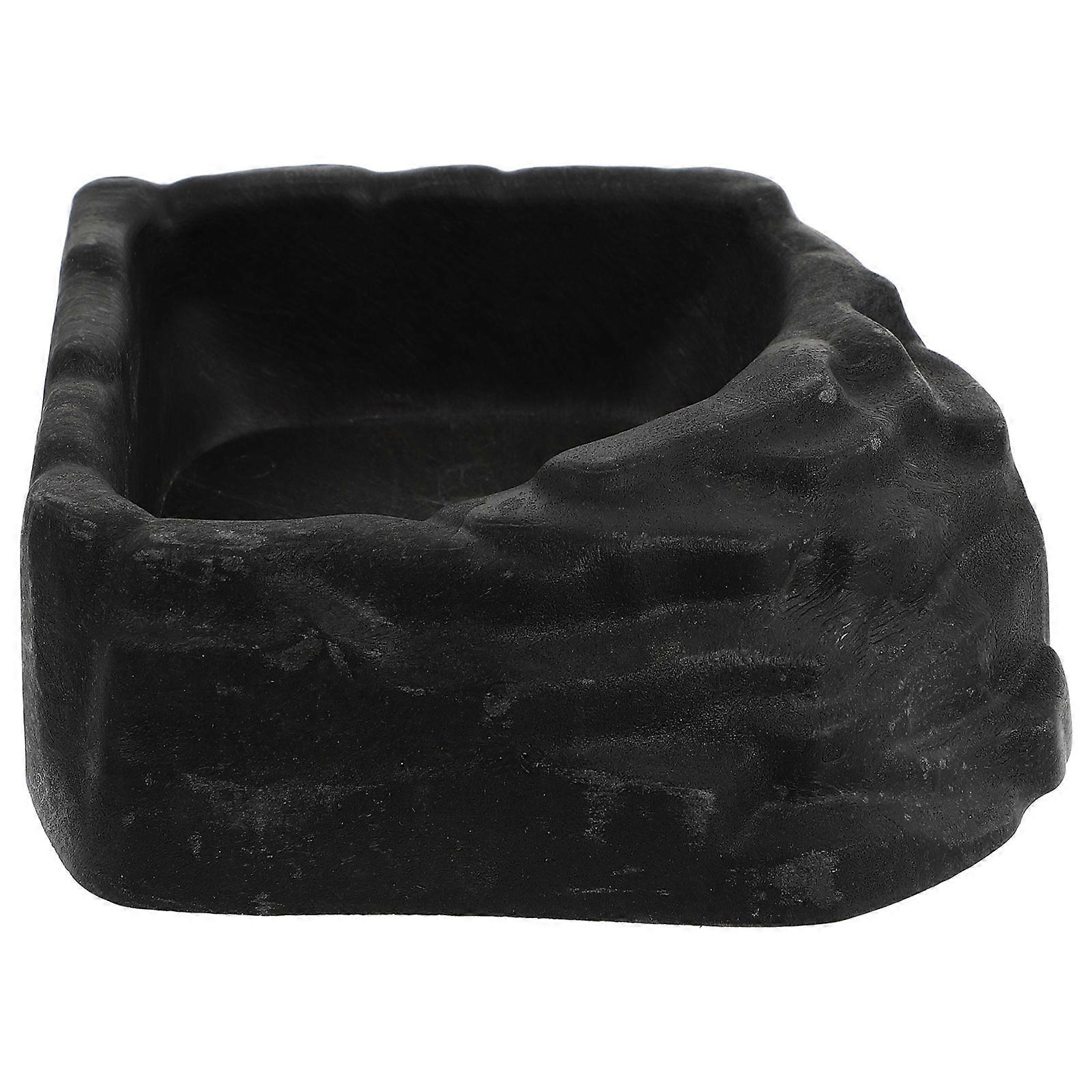 Black Reptile Food Basin Feeding Supplies for Storage 3Pcs Reptile Bowl