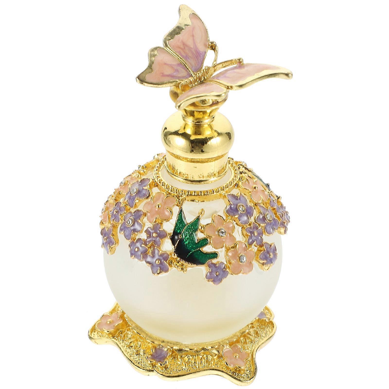 Fragrance Bottle for Storage Use 4Pcs with Purple Butterflies Decoration