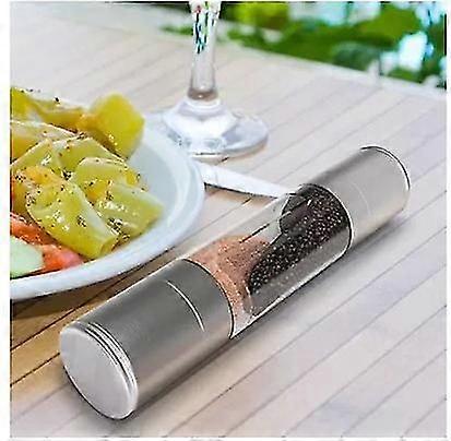 Manual Salt And Pepper Grinder Set Reusable 2 In 1 Stainless Steel Pepper Mill