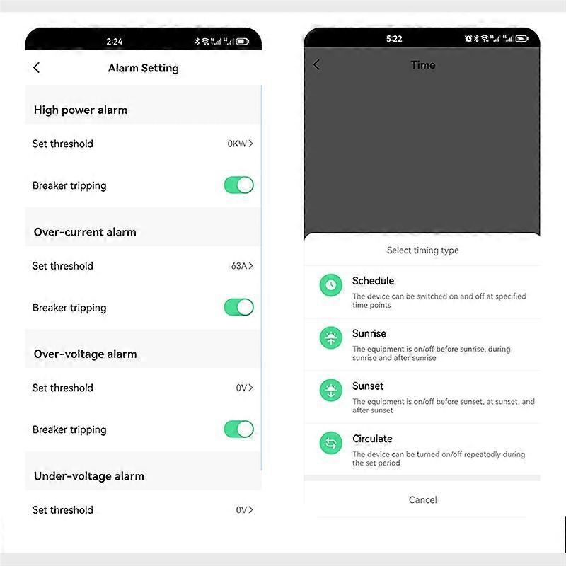 63A Tuya WiFi MCB Circuit Breaker Over Current Under Voltage Protection Power Metering Wireless Rem