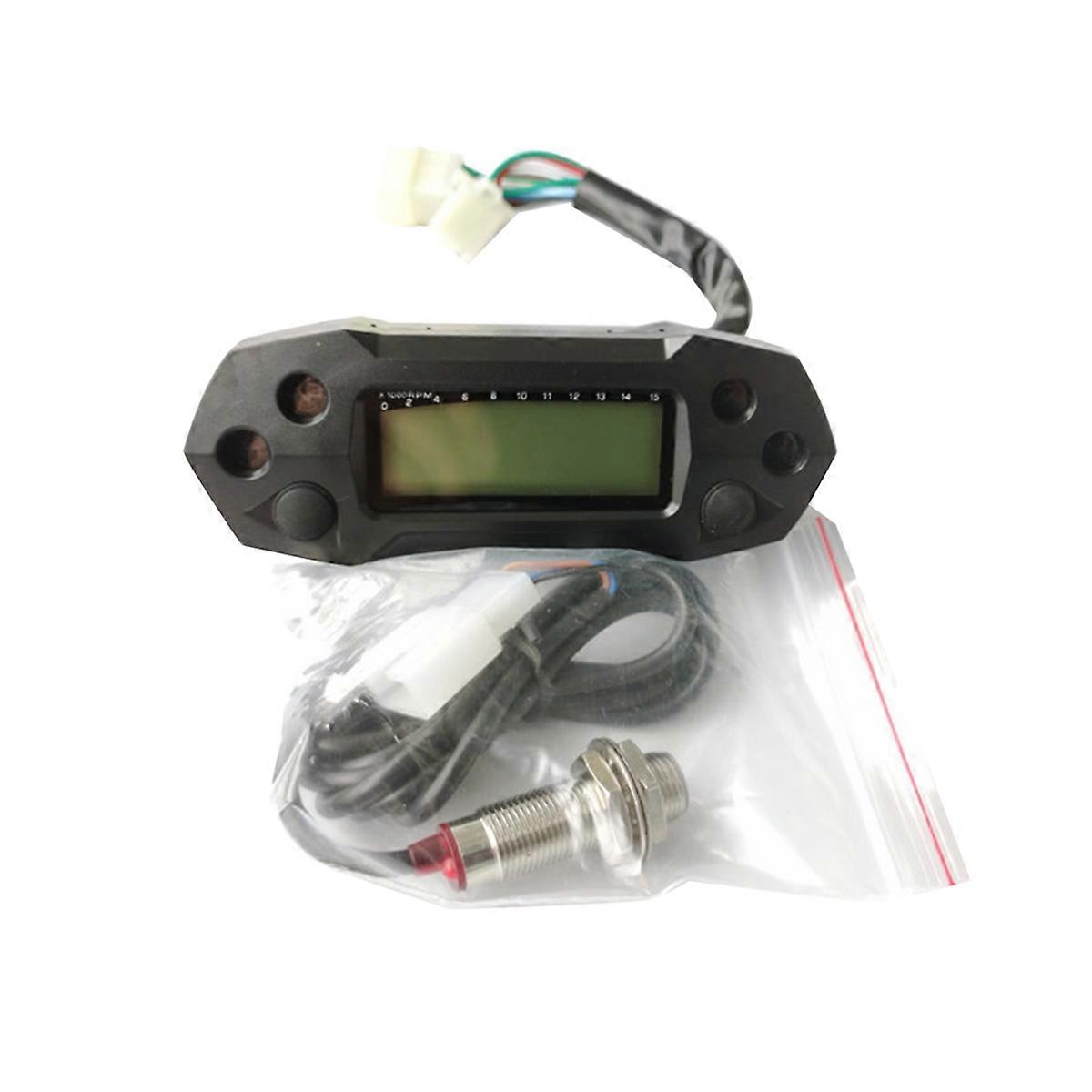 Universal Motorcycle LCD Speedometer Odometer Adjustable Oil Speed