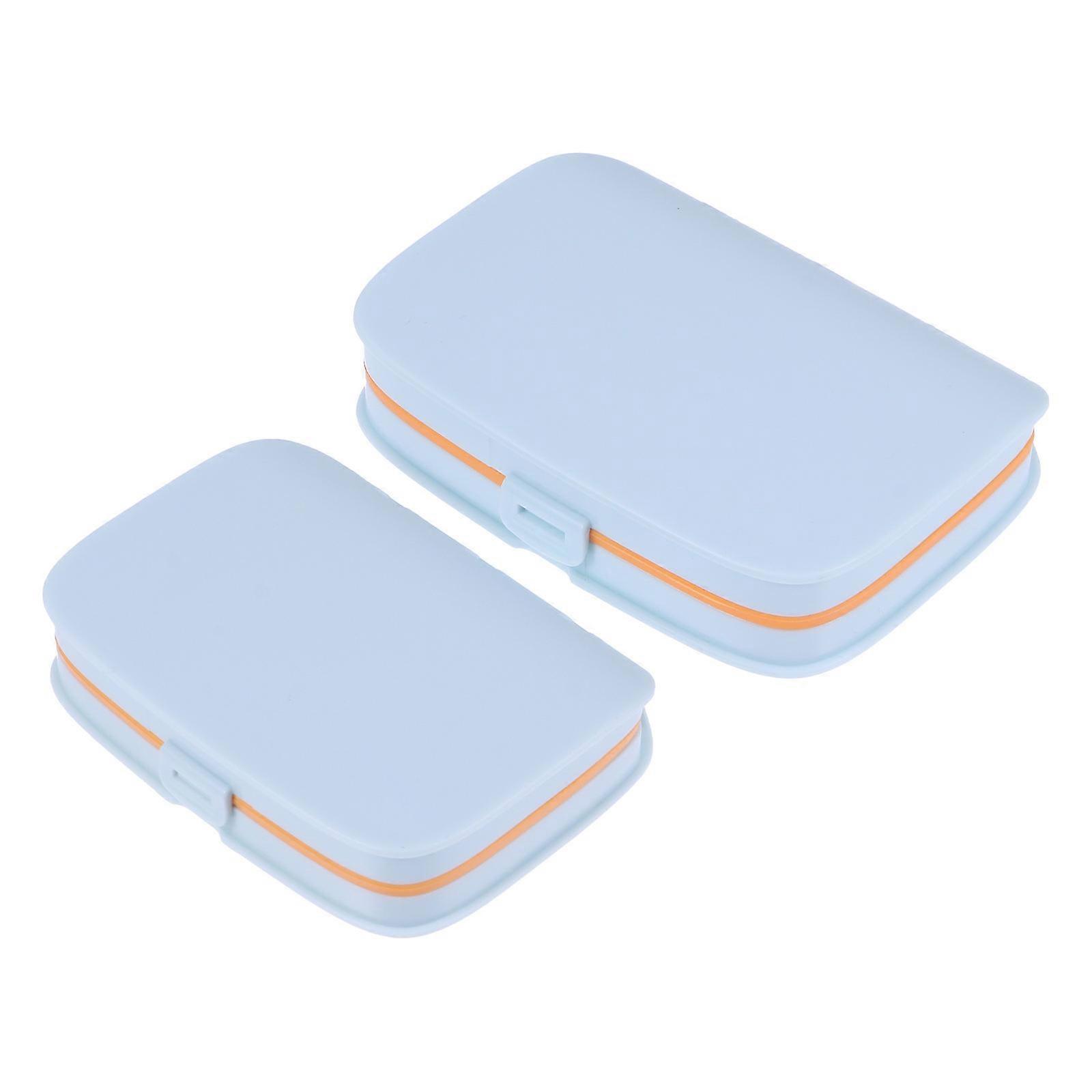 Mini Travel 2Pcs Compact Pill Case Holder Ideal For Adults Suitable For Home Office And Workplace