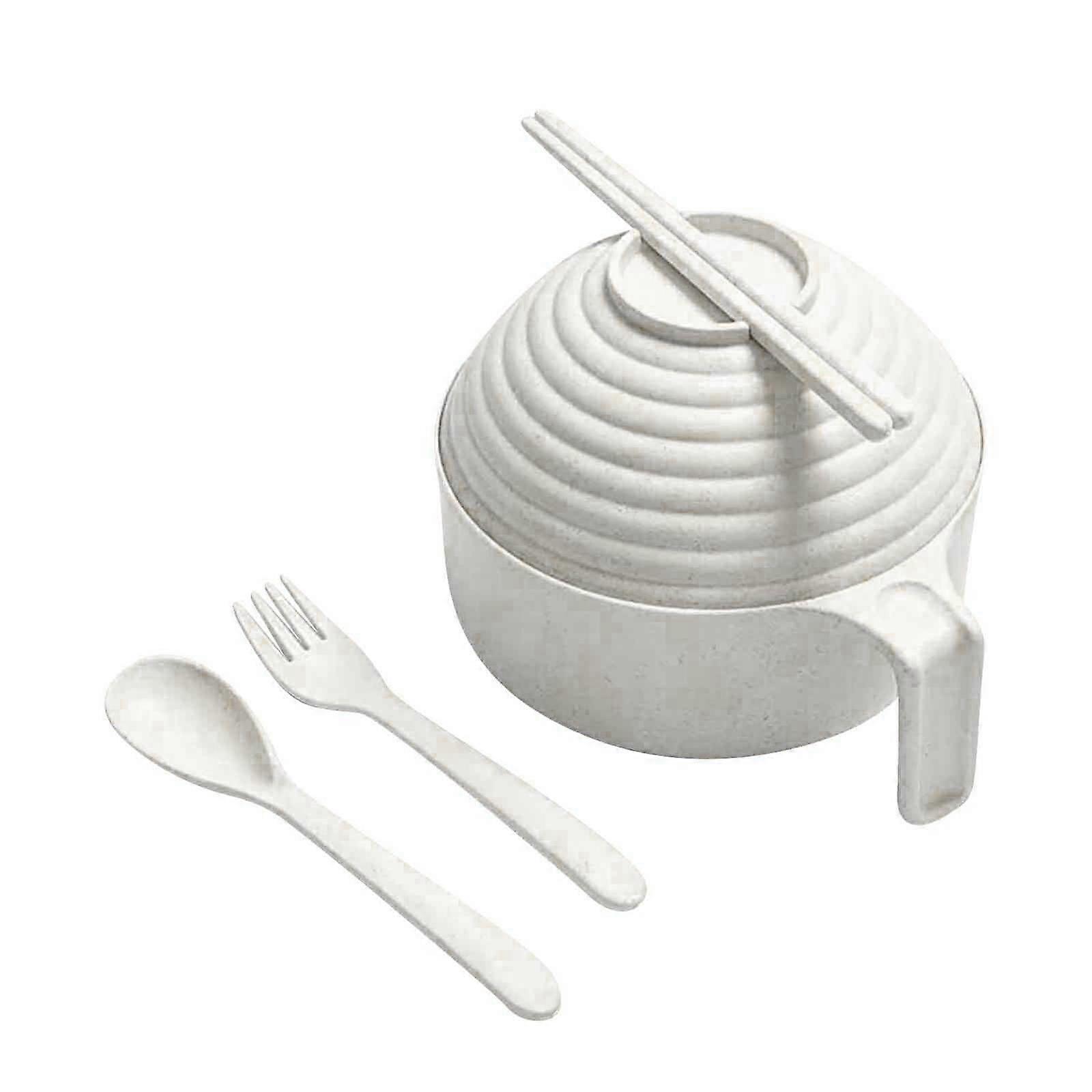 Microwave Ramen Bowl Set with Lid, Chopsticks & Spoon - All-in-One Noodles Bowl with Handle for Dorm Room, 2025 New