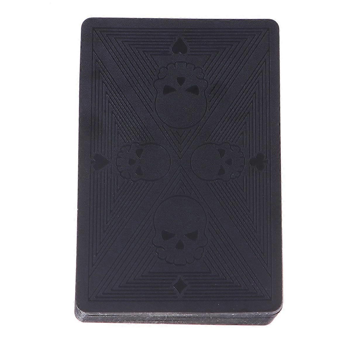 Board Game Playing Cards Solid Black Skull Pattern Poker for Use
