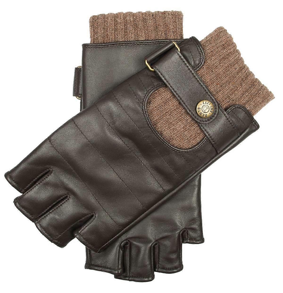 Dents Matlock Half Finger Hairsheep Leather Gloves - Brown