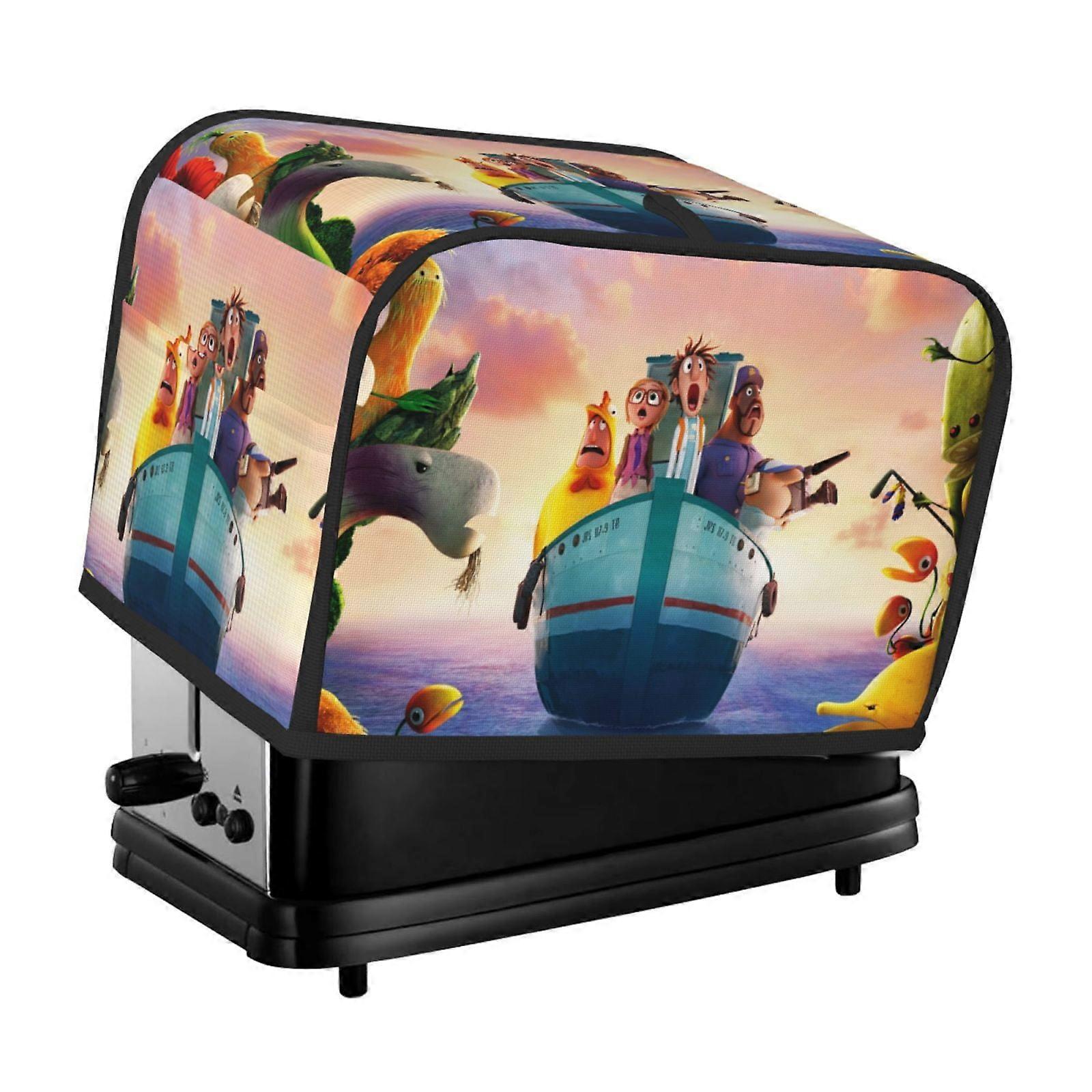 Cloudy With A Chance Of Meatballs Toaster Cover 2 Slice, Bread Dust Cover & Fingerprint Protection-Polyester, Kitchen Small Appliance Covers