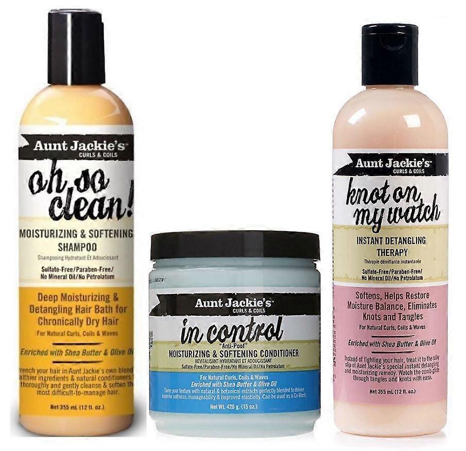 Aunt Jackie's Oh So Clean Shampoo, In Control Conditioner & Detangling Therapy