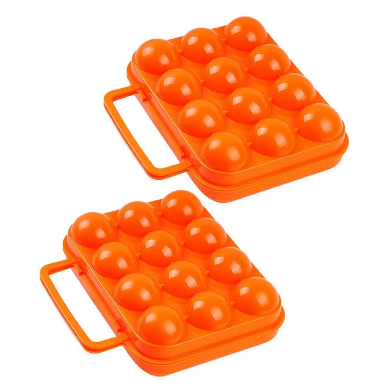 Egg Dispenser 2Piece Set Picnic Egg Carriers Outdoor Storage Boxes Lightweight Buckle Design Prevents Eggs From Falling