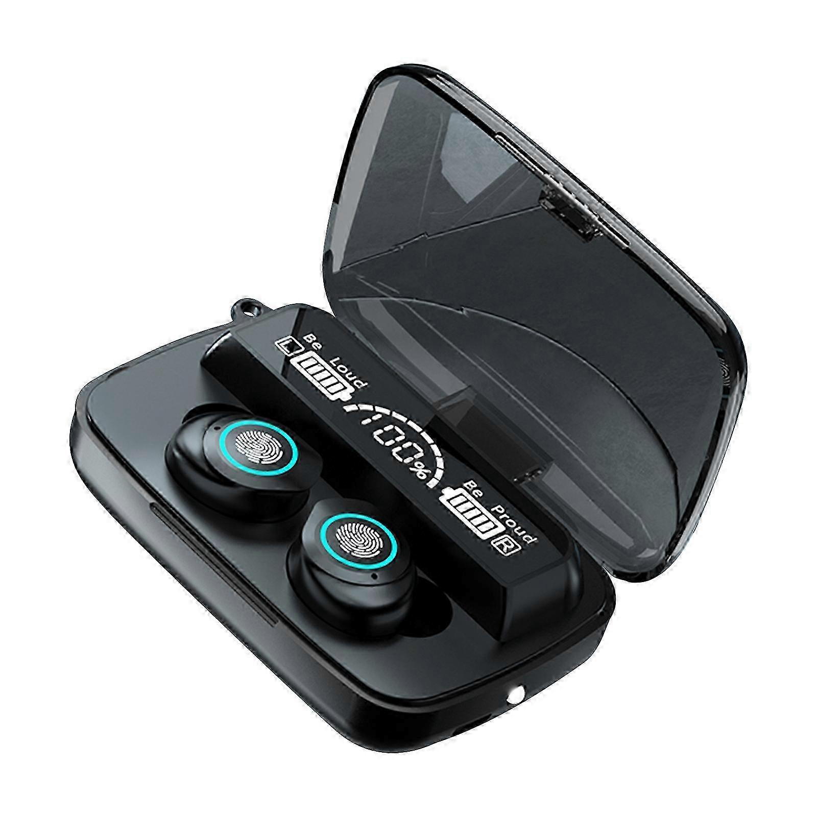 25-26 M17 Bluetooth 5.1 LED Display Screen Touch Waterproof Wireless Bluetooth Earphone with Charging Box