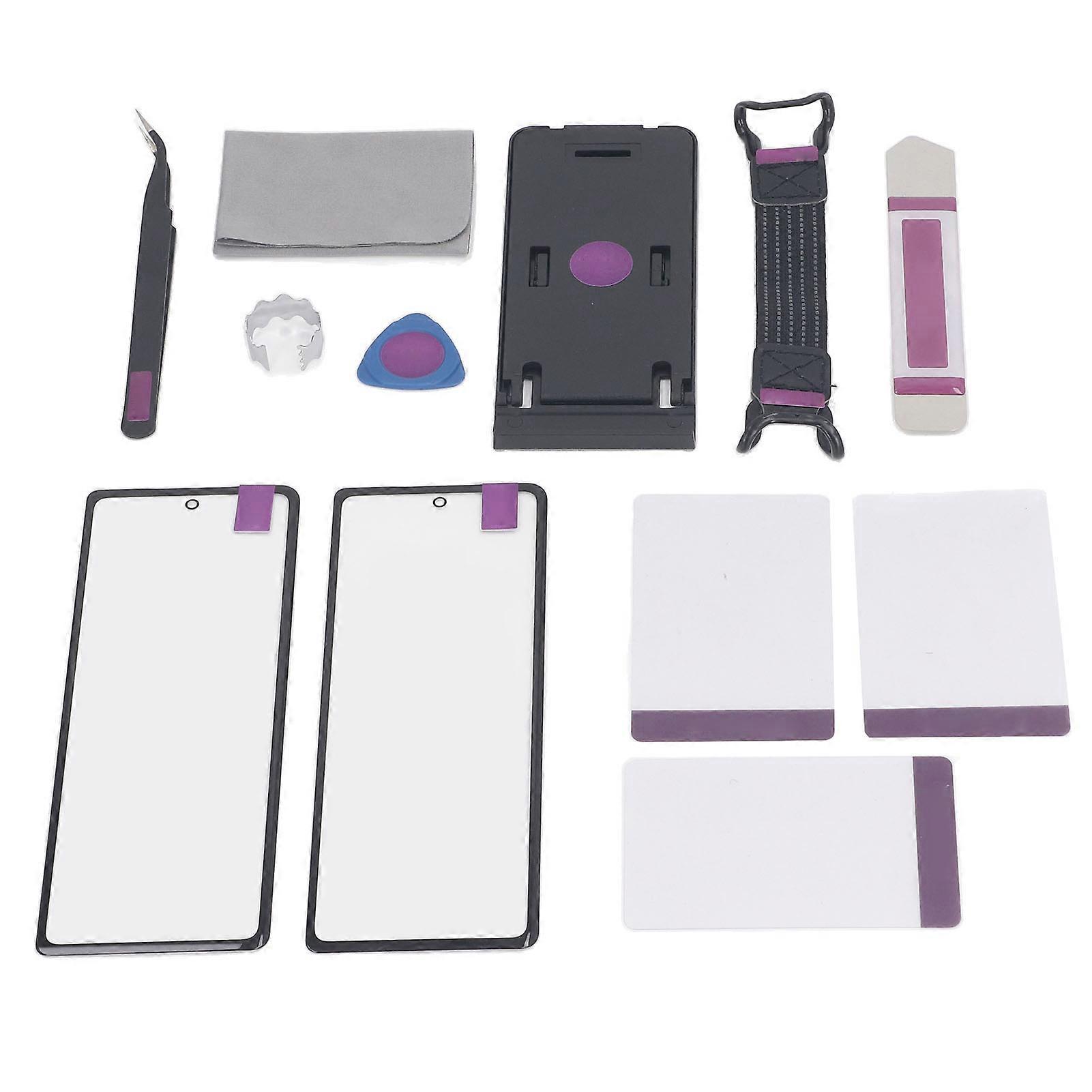 2PCS Front Outer Lens Glass Screen Replacement Repair Kit for Galaxy Z Fold 2 5G F916 with OCA Glue 