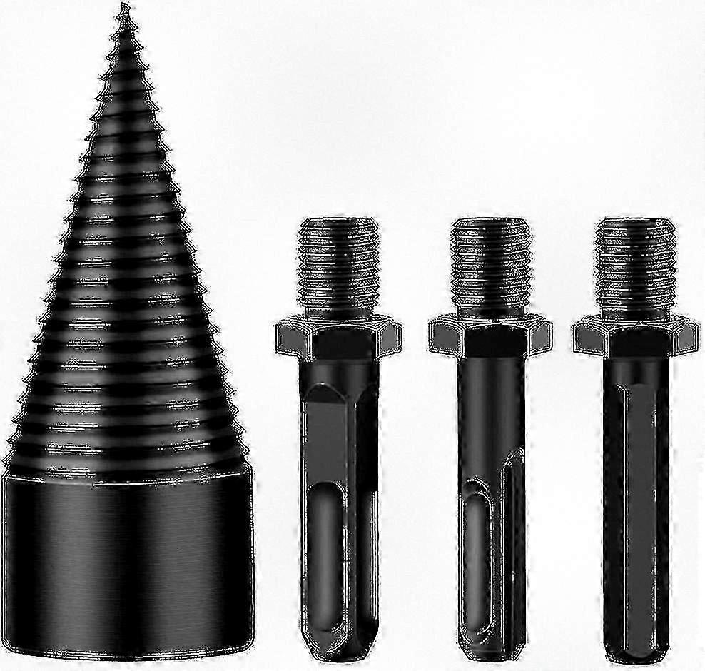 Optimized Wood Splitting Drill Bit with Log Splitter Cones for Efficient Cutting Tasks