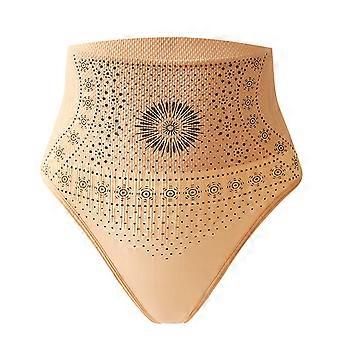 Smooth Coverage T Shape Underwear Nylon Fabric Abdominal Control Thongs High Waist Shapewear Panties Briefs for Women  color XXXXL