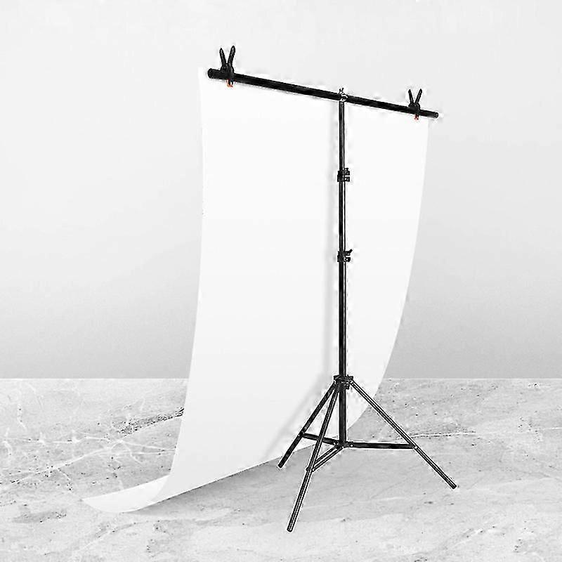 100x200cm T-Shape Photo Studio Background Support Stand Backdrop Crossbar Bracket Kit with Clips, No Backdrop