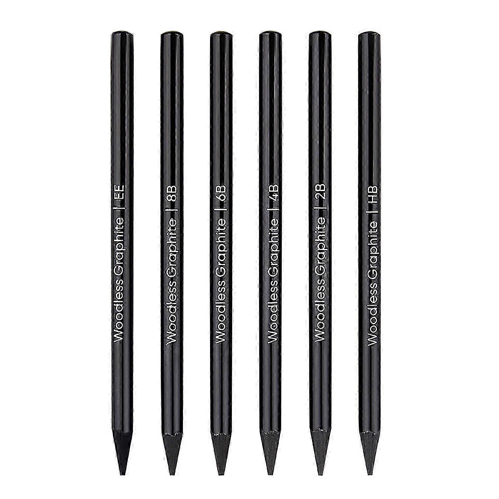 6pcs Graphite Pencil Set Professional High Colorization Graphite Pencils for Shading Blending Detailing