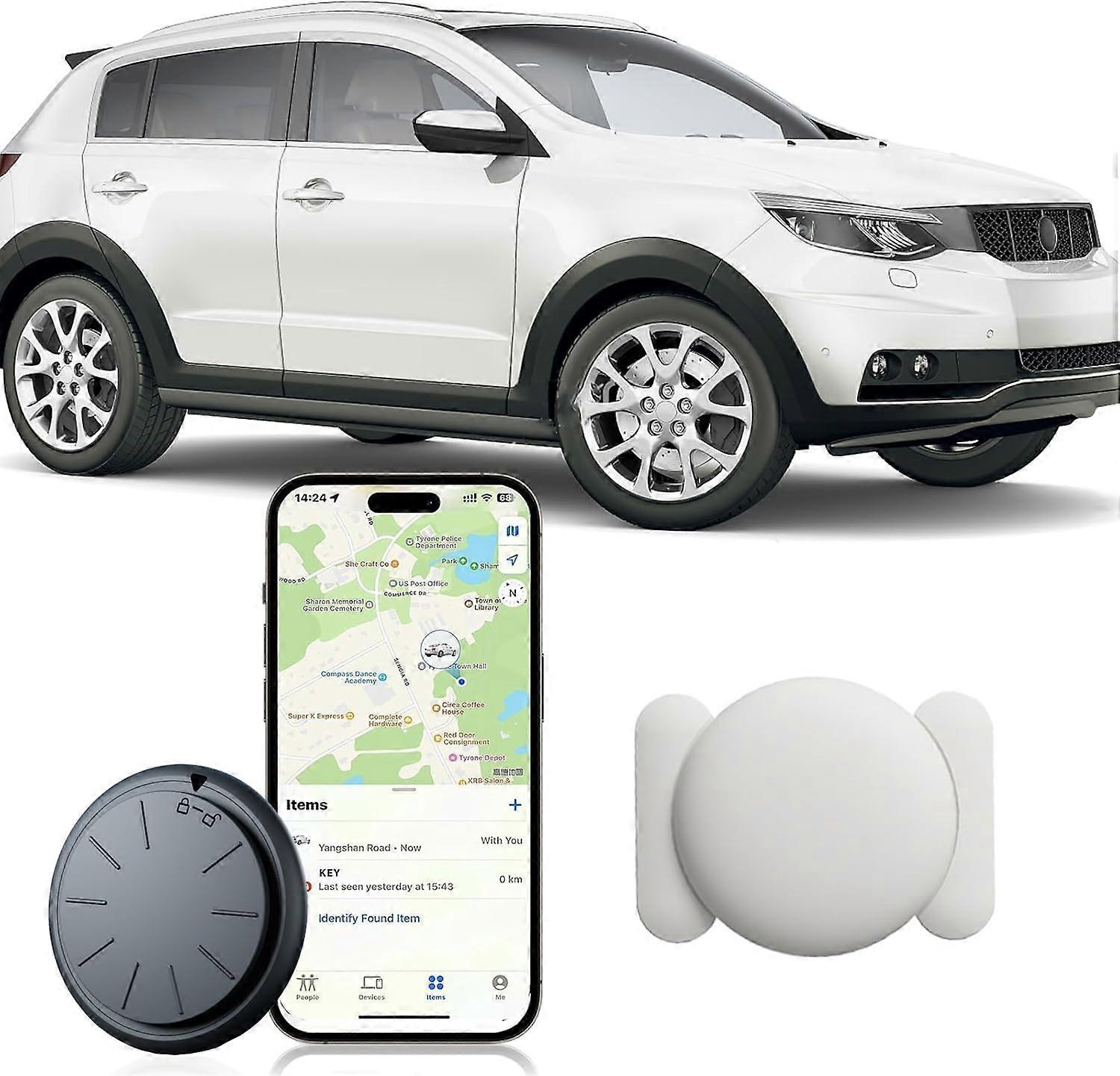 Black Tracker Device for Vehicles 1PCS No Subscription GPS Car Tracker Works with Apple Find My(iOS Only) Anti-Lost Car Locator Mini Hidden Car Tracke