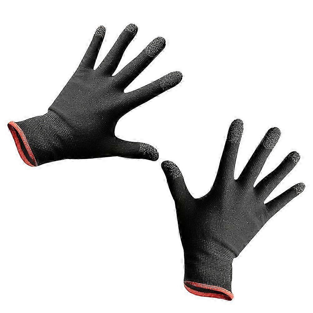 1 Pair (2Pcs) of Ultra-thin, Elastic Fit, Black Touch Screen Compatible Gloves For Gamers