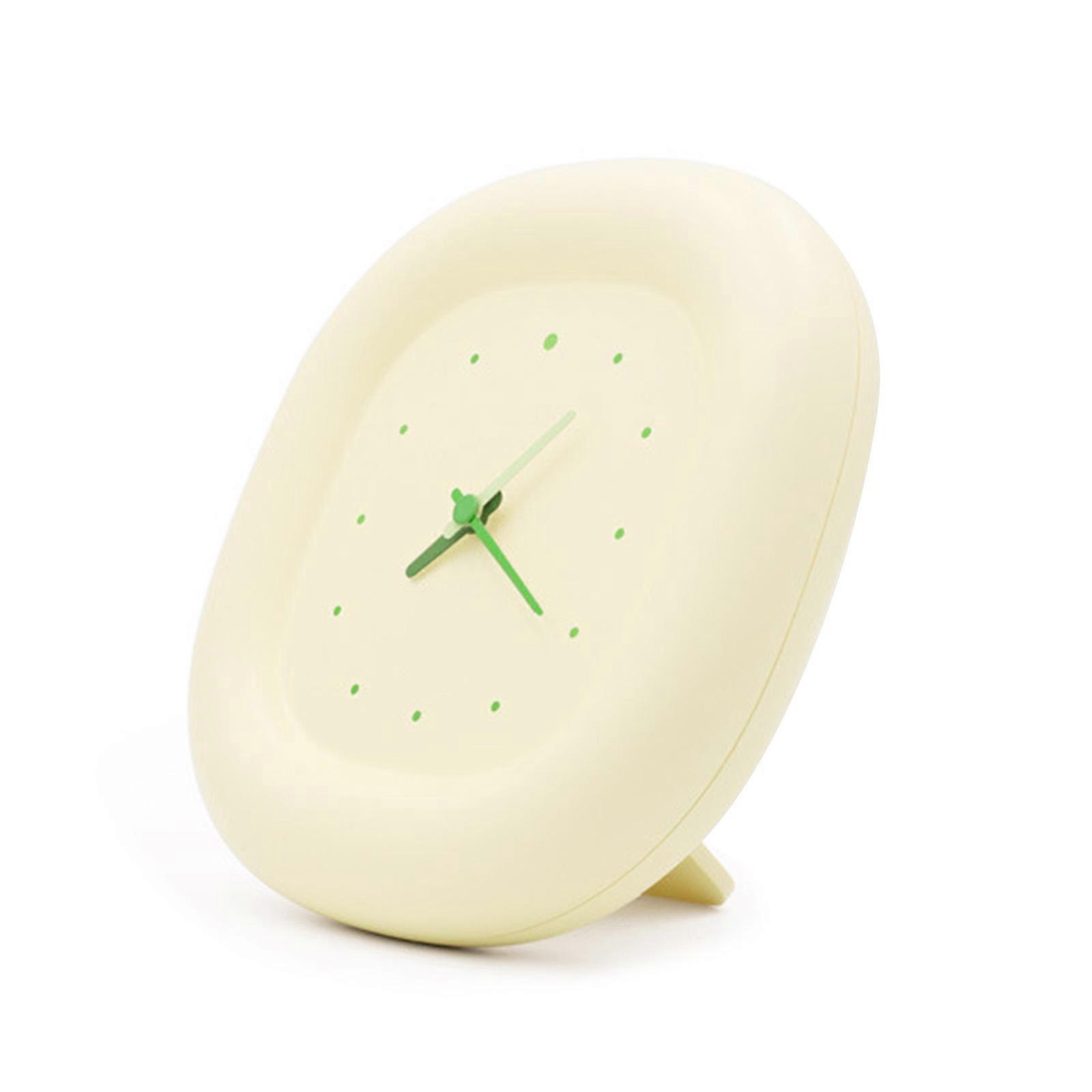 ABS Bubble Clock Modern Classical Quiet Operations Creamy Yellow Table Clock Battery Operated Home Office Desktop Decors Multicolor