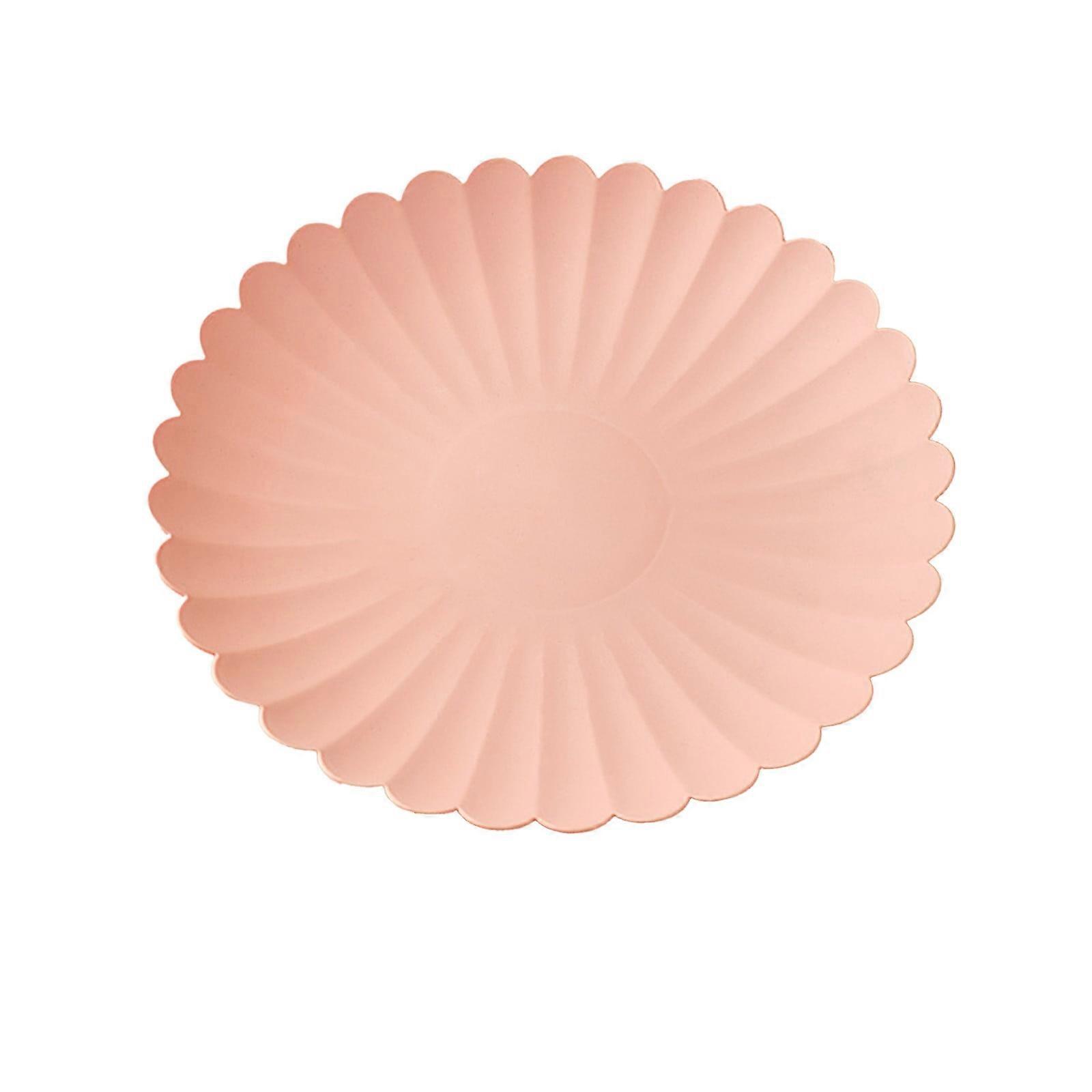 Compostable Party Plates, Pack of 2 Plastic Serving Trays Reusable Serving Plates for Parties and Occasions Everyday Use, 2pcs - 6.5in (Pink)