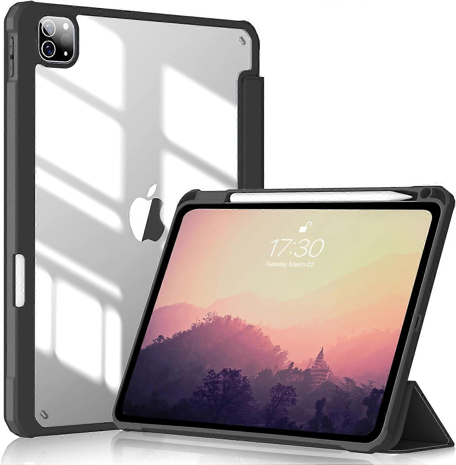 Case for compatible with iPad Pro 12.9 Inch 6th/5th/4th Generation 2022/2021/2020 -[Built-in Pencil Holder] Trifold Stand
