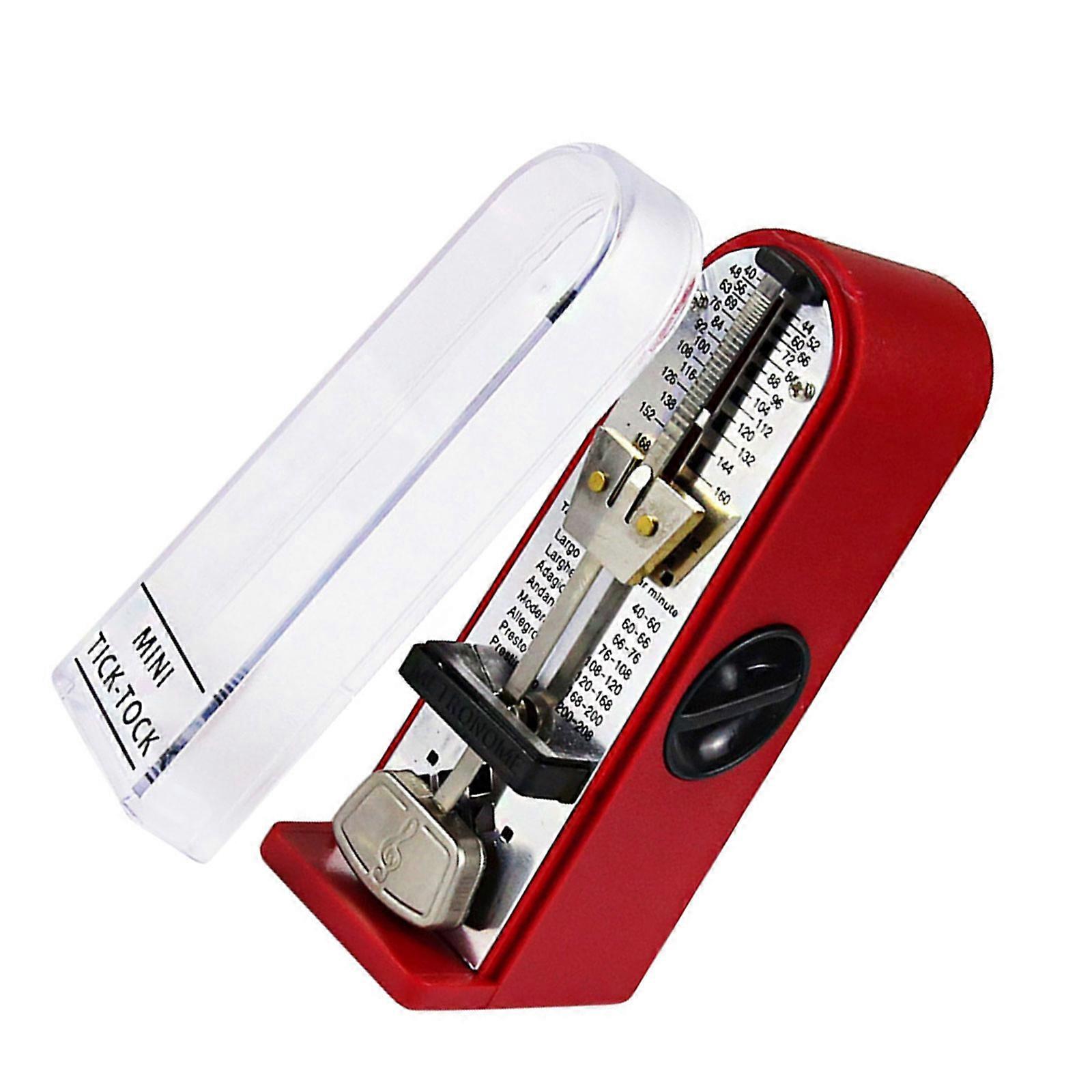 Métronome mécanique universel et précis pour musiciens (guitare, basse, piano, batterie, violon), pour instruments de rythme et de mesure (rouge).